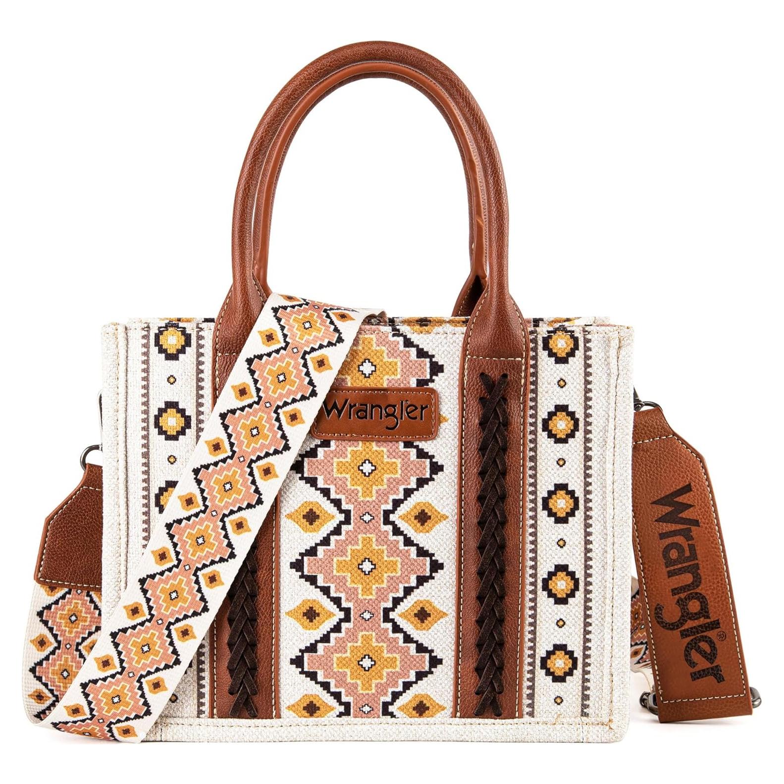 Bolso Tote Azteca Wrangler para Mujeres 21.5x27.2x12.7cm