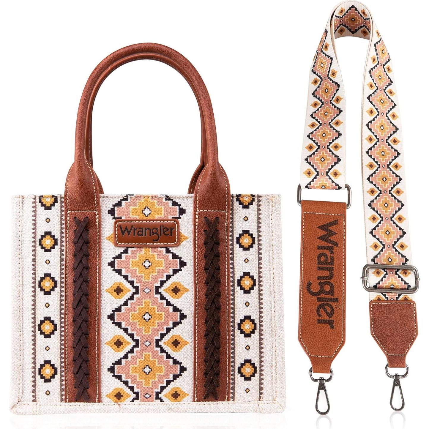 Bolso Tote Azteca Wrangler para Mujeres 21.5x27.2x12.7cm