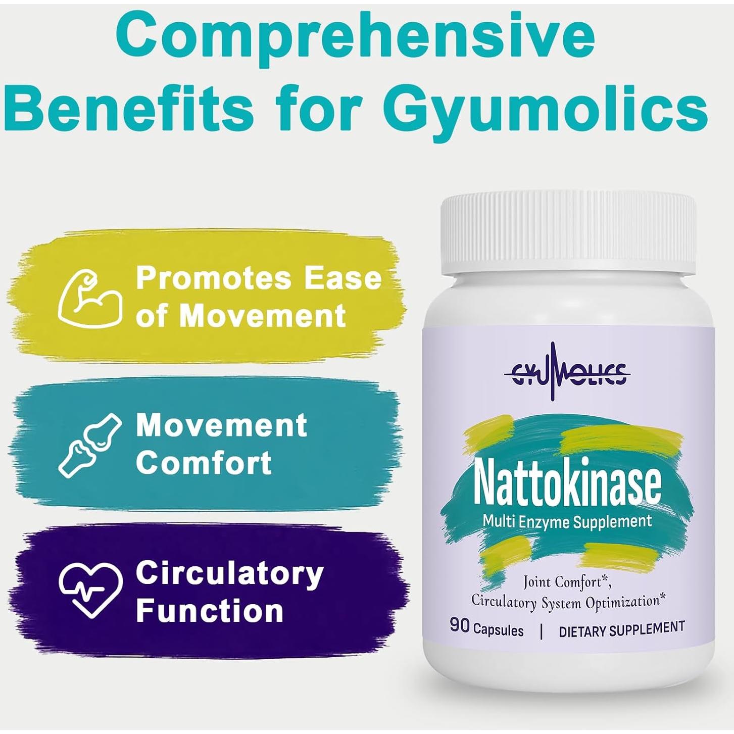 Suplemento de Nattokinasa 10000FU Gyumolics 90 Cápsulas