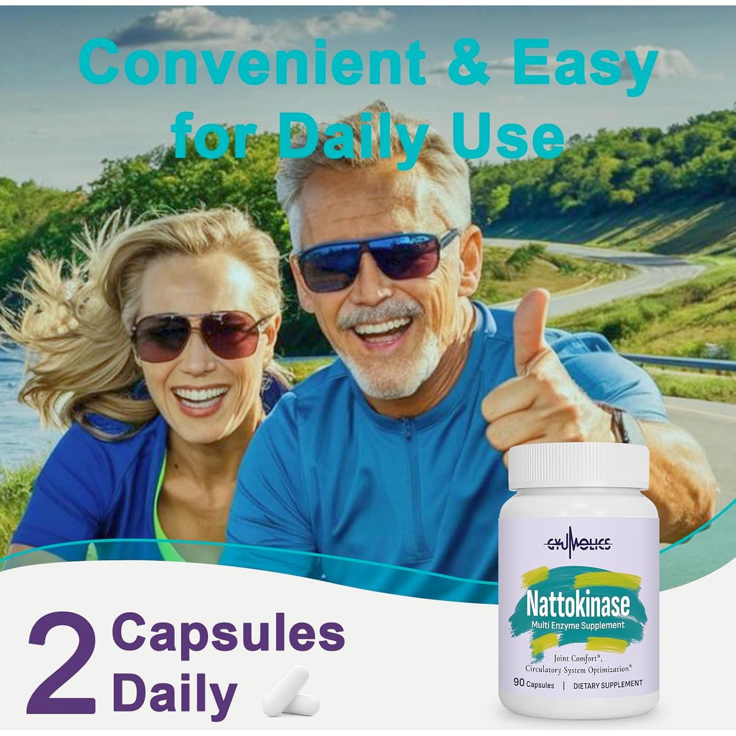 Suplemento de Nattokinasa 10000FU Gyumolics 90 Cápsulas