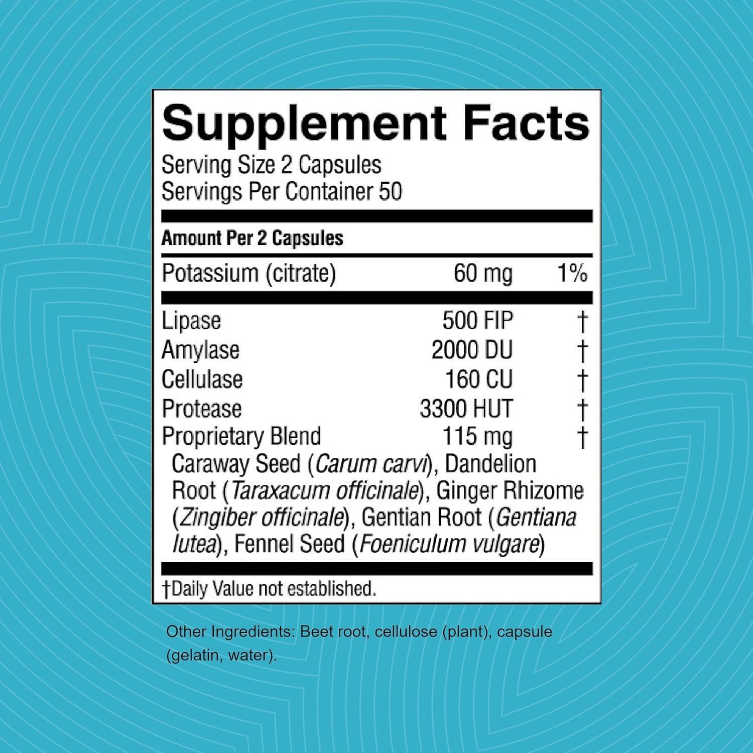 Suplemento Digestivo Hi Lipase Nature's Sunshine 100 Cápsulas