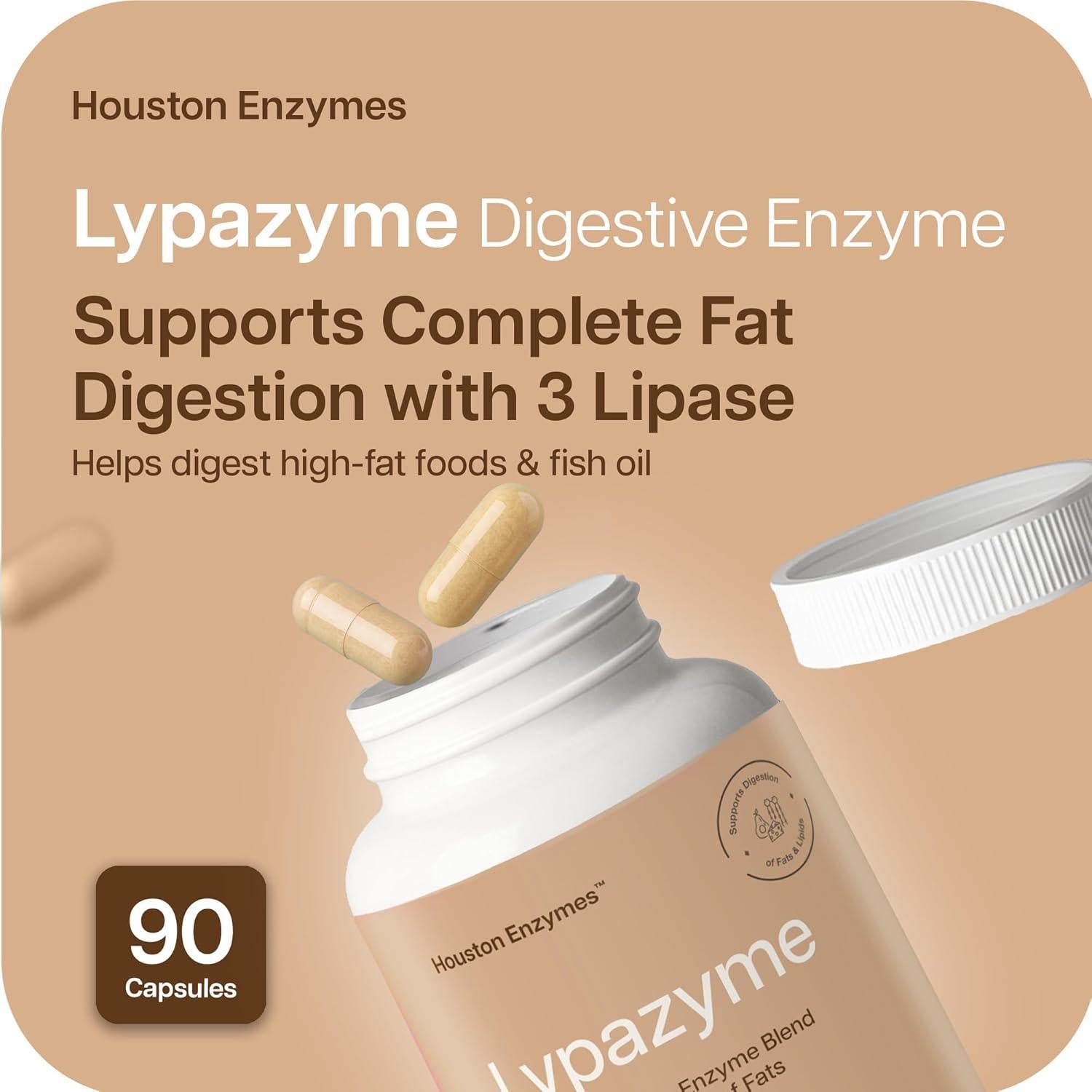 Lypazyme Enzimas Digestivas Houston Enzymes - 120 Cápsulas