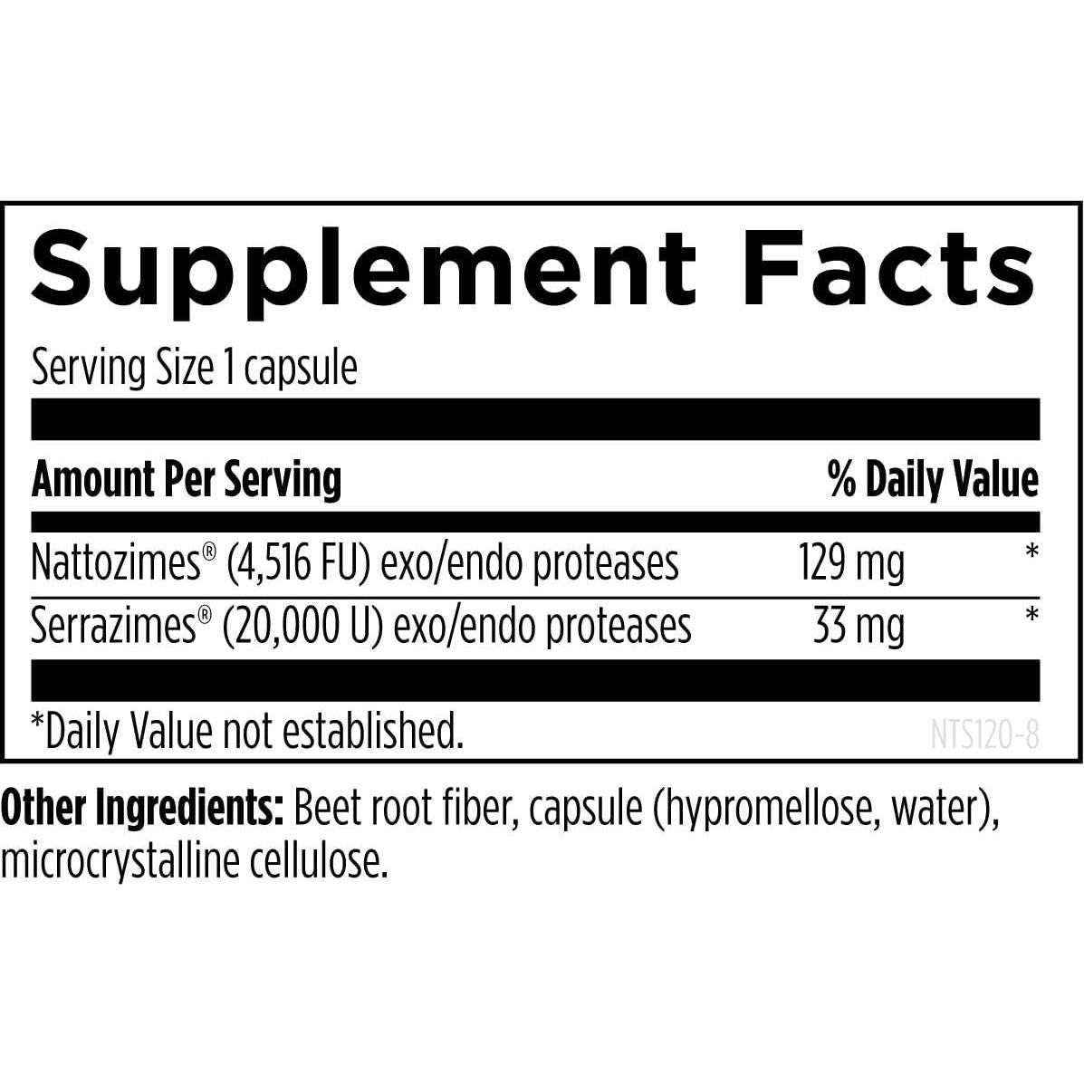 Suplemento Nattokinase y Serrapeptidase 120 Cápsulas