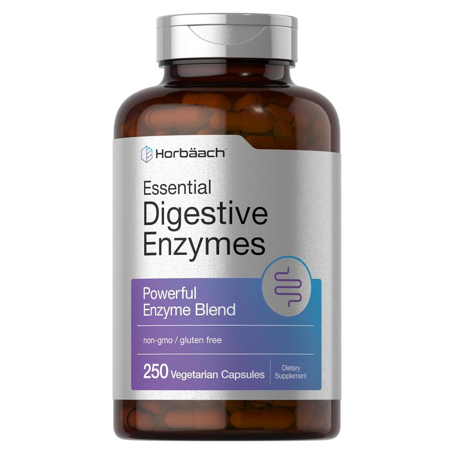 Enzimas Digestivas Esenciales Horbäach 250 Cápsulas Vegetarianas