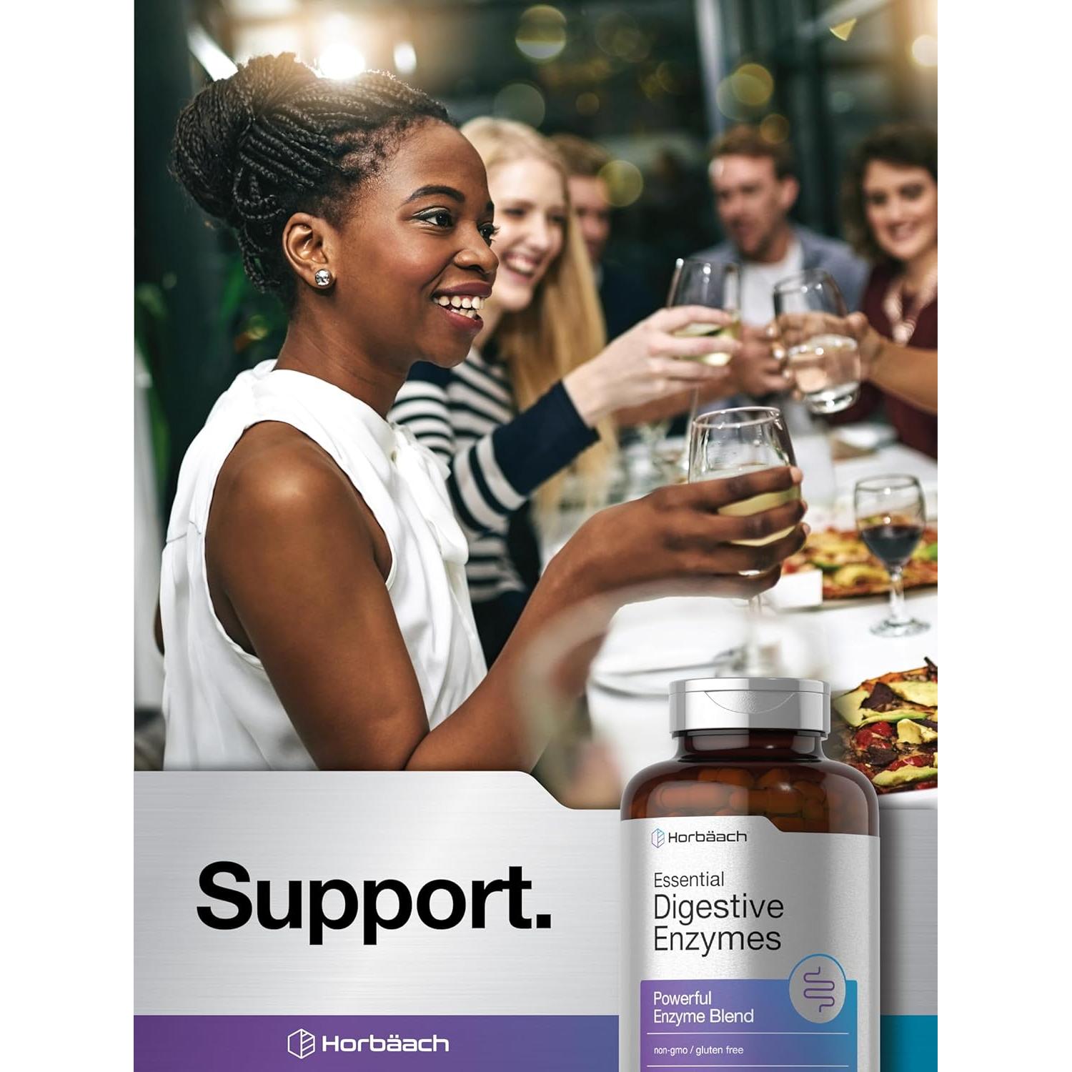 Enzimas Digestivas Esenciales Horbäach 250 Cápsulas Vegetarianas