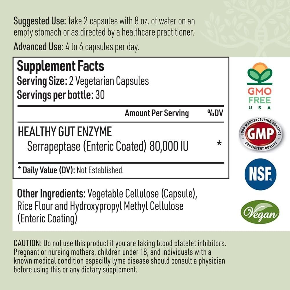 Serrapeptasa Pura Liver Medic 60 Cápsulas Digestivas Veganas