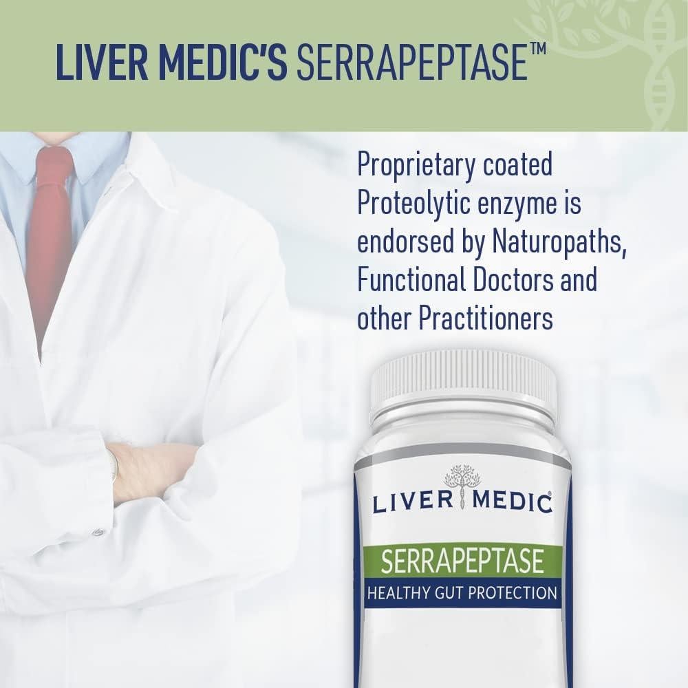 Serrapeptasa Pura Liver Medic 60 Cápsulas Digestivas Veganas