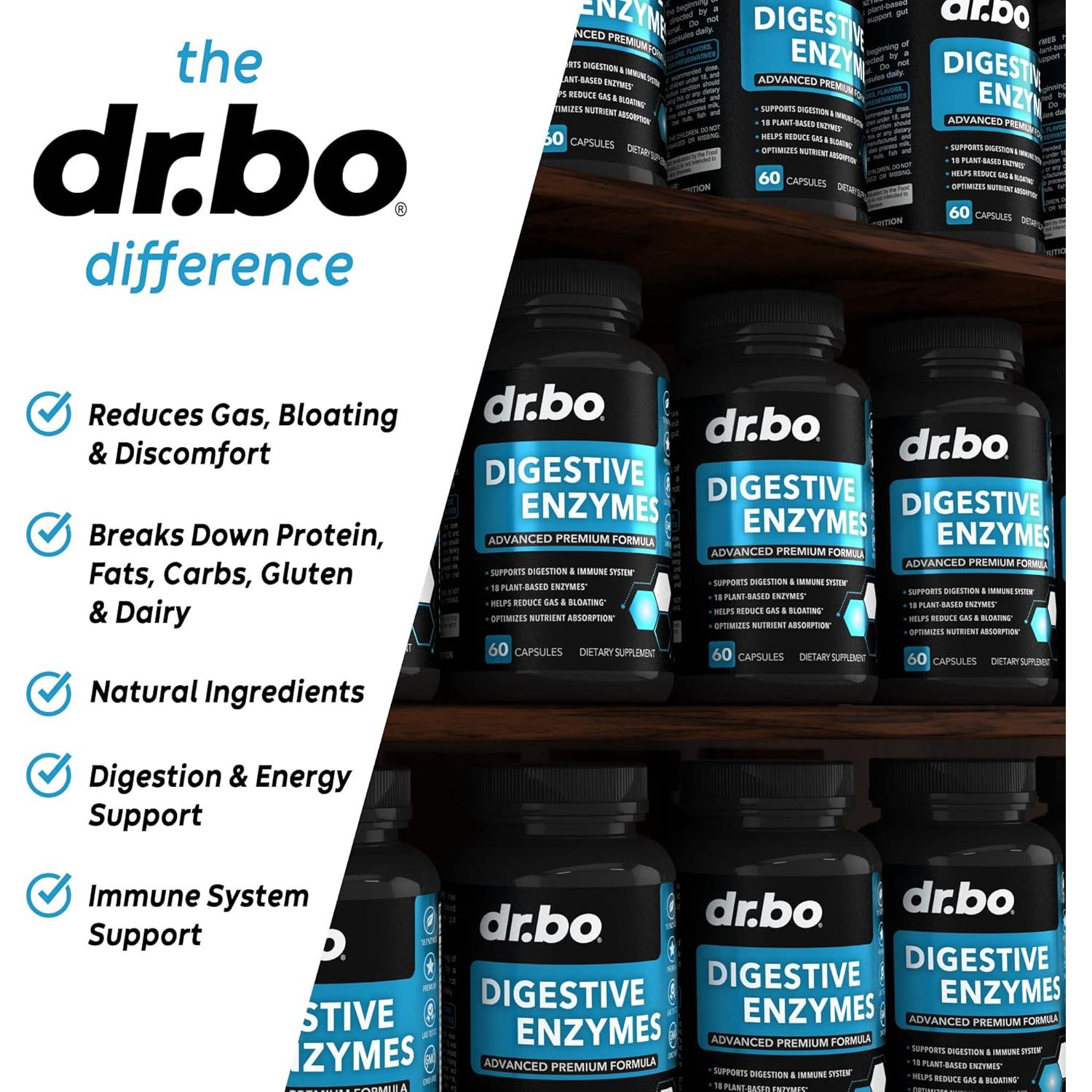 Suplemento Digestivo DR. BO 18 Enzimas a Base de Plantas 40g