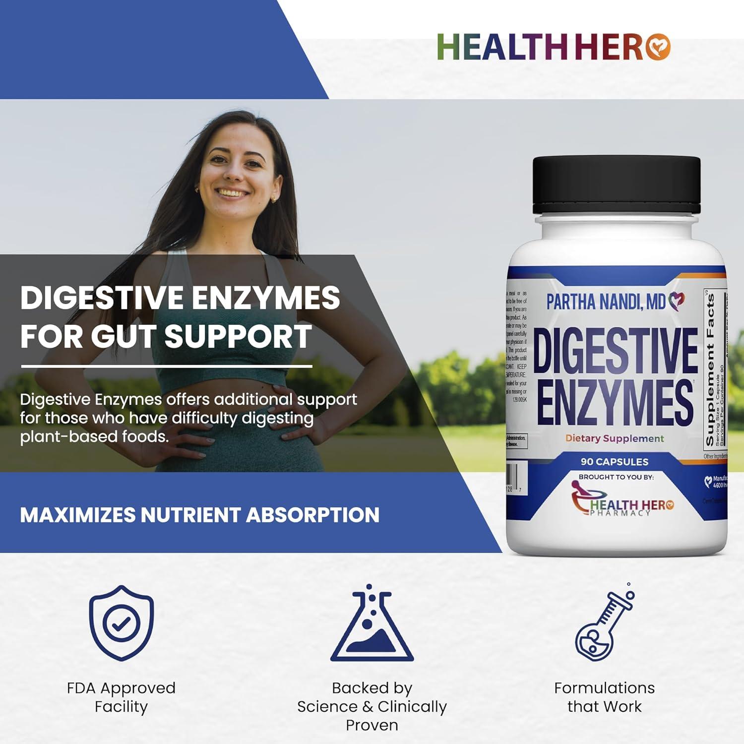 Suplemento Enzimas Digestivas Dr. Nandi - 90 Cápsulas Veganas