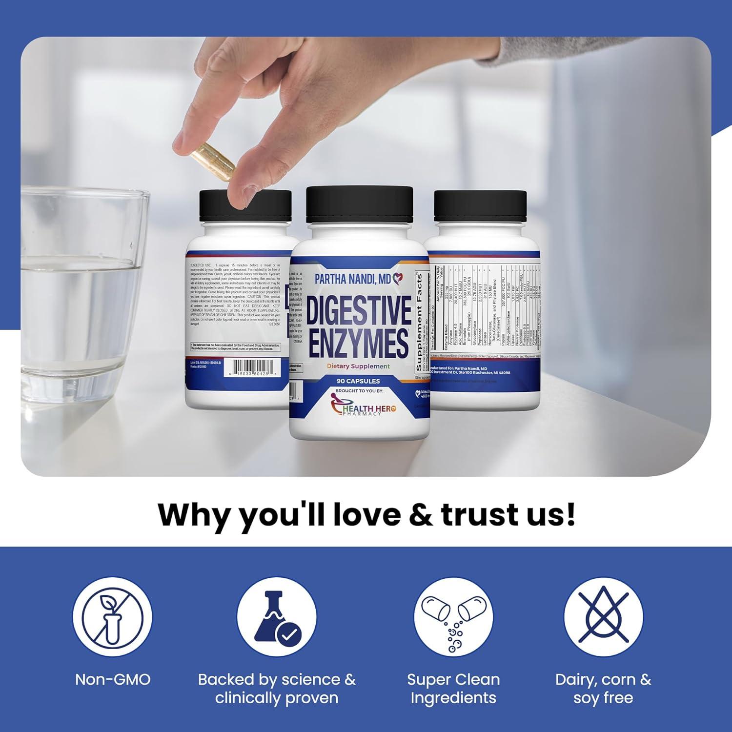 Suplemento Enzimas Digestivas Dr. Nandi - 90 Cápsulas Veganas