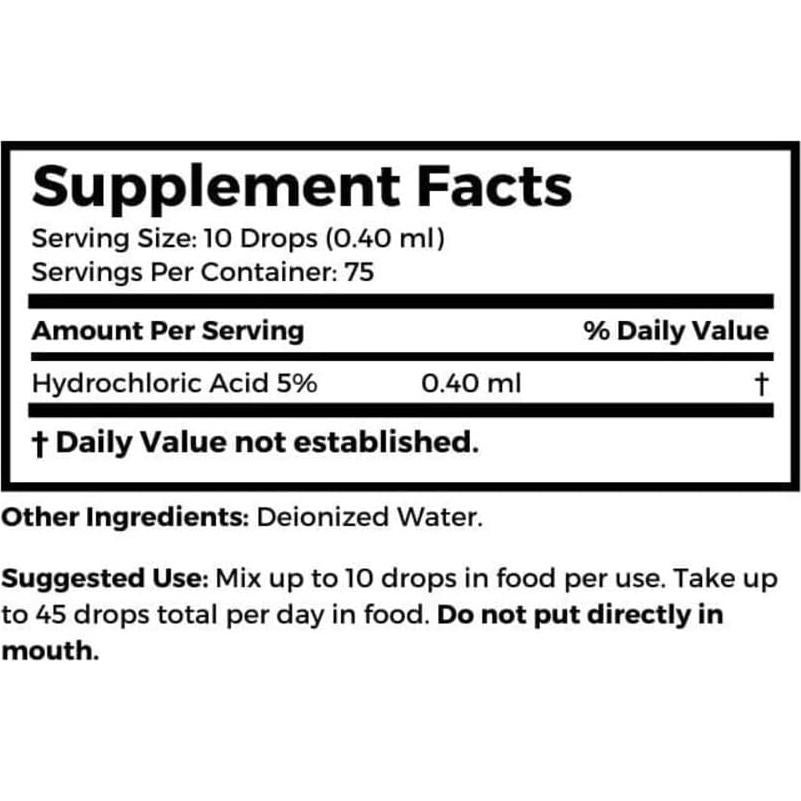 Gotas de Ácido Clorhídrico Dr. Clark 5% - 30 ml Salud Digestiva