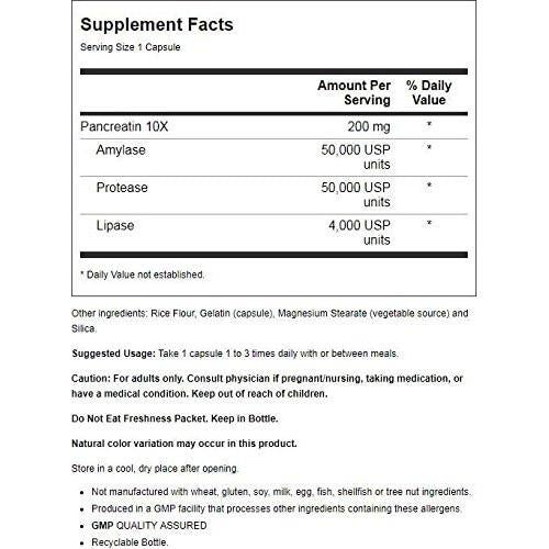 Cápsulas de Pancreatina 2000mg NOW FOODS - 100 Unidades