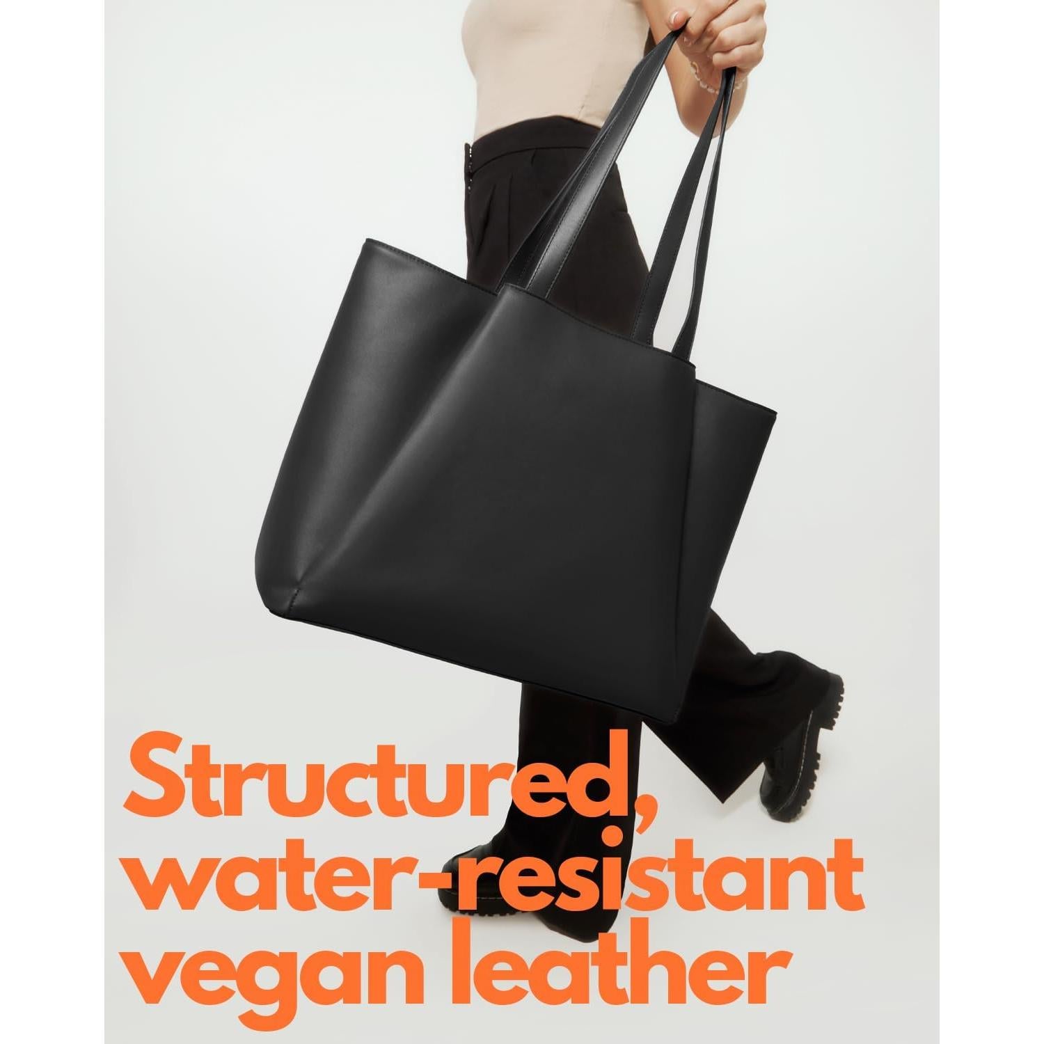 Bolsa Tote para Laptop Apryl 15.6" Cuero Vegano Negro