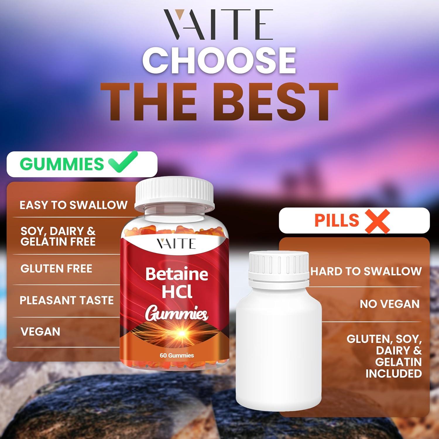 Suplemento Digestivo Betaína HCL 1000 mg VAITE - 60 Gominolas