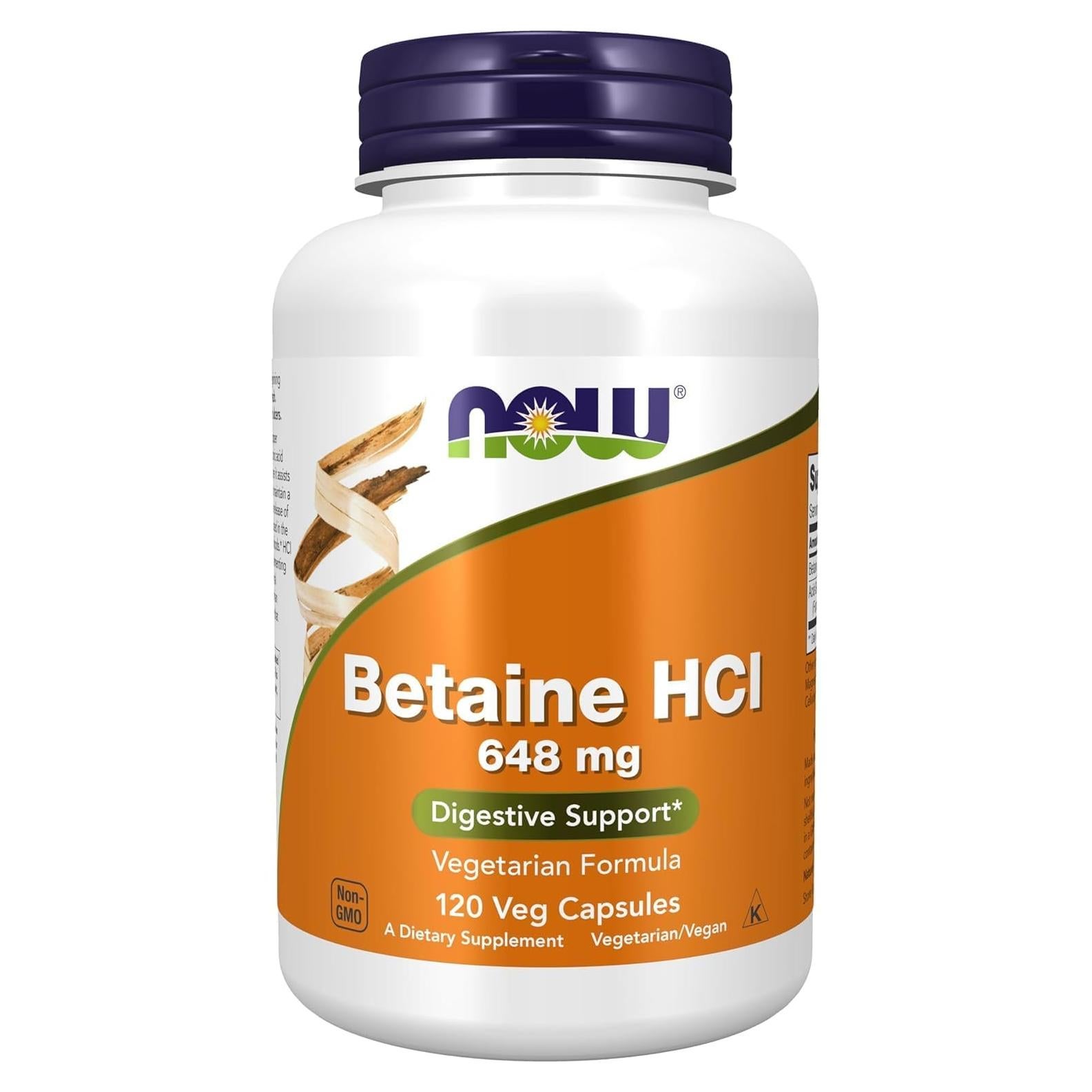 Betaina HCL Now Foods 120 Cápsulas Digestivas