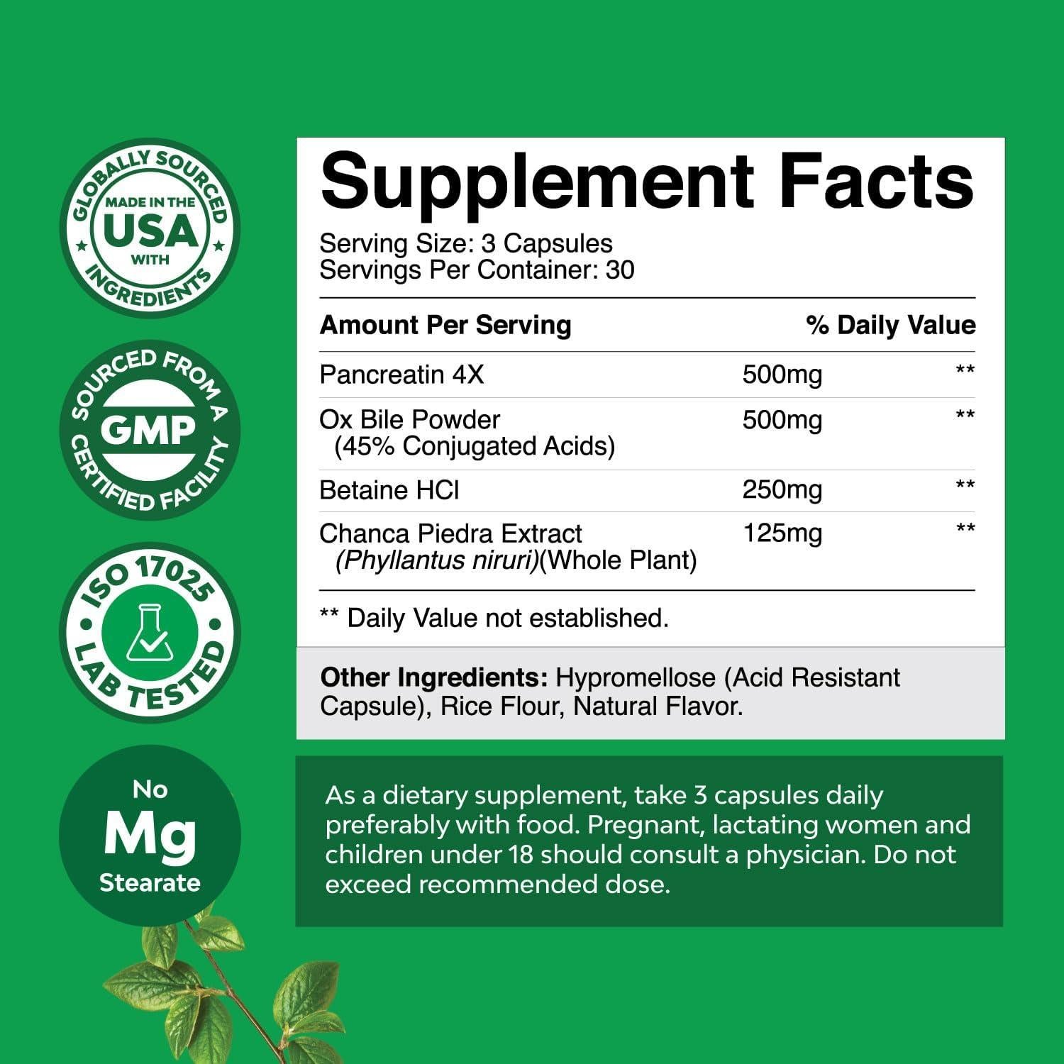 Suplemento Digestivo Natures Craft 90 Cápsulas Enzimas Biliares