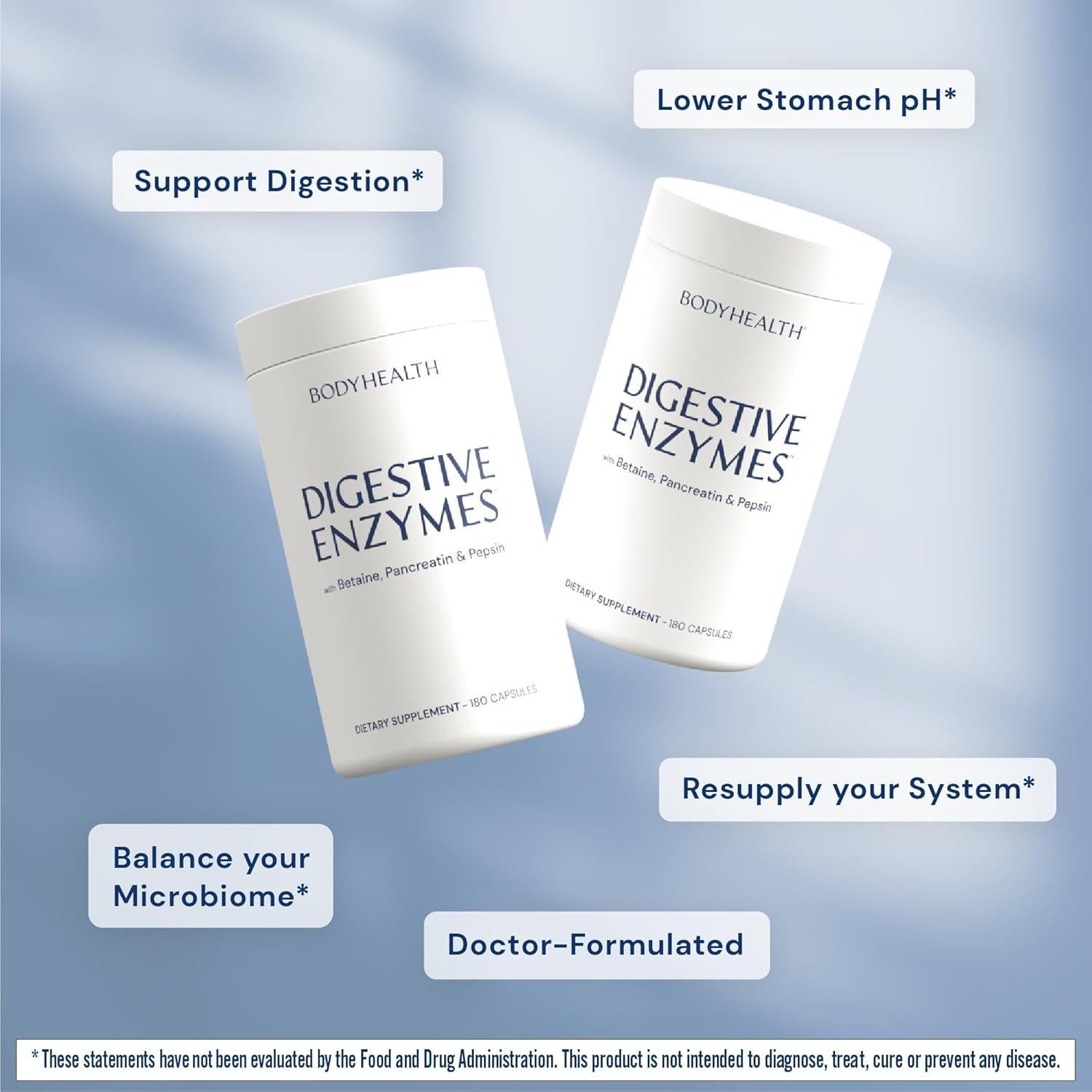 BodyHealth Enzimas Digestivas 180 Cápsulas - Alivio Digestivo