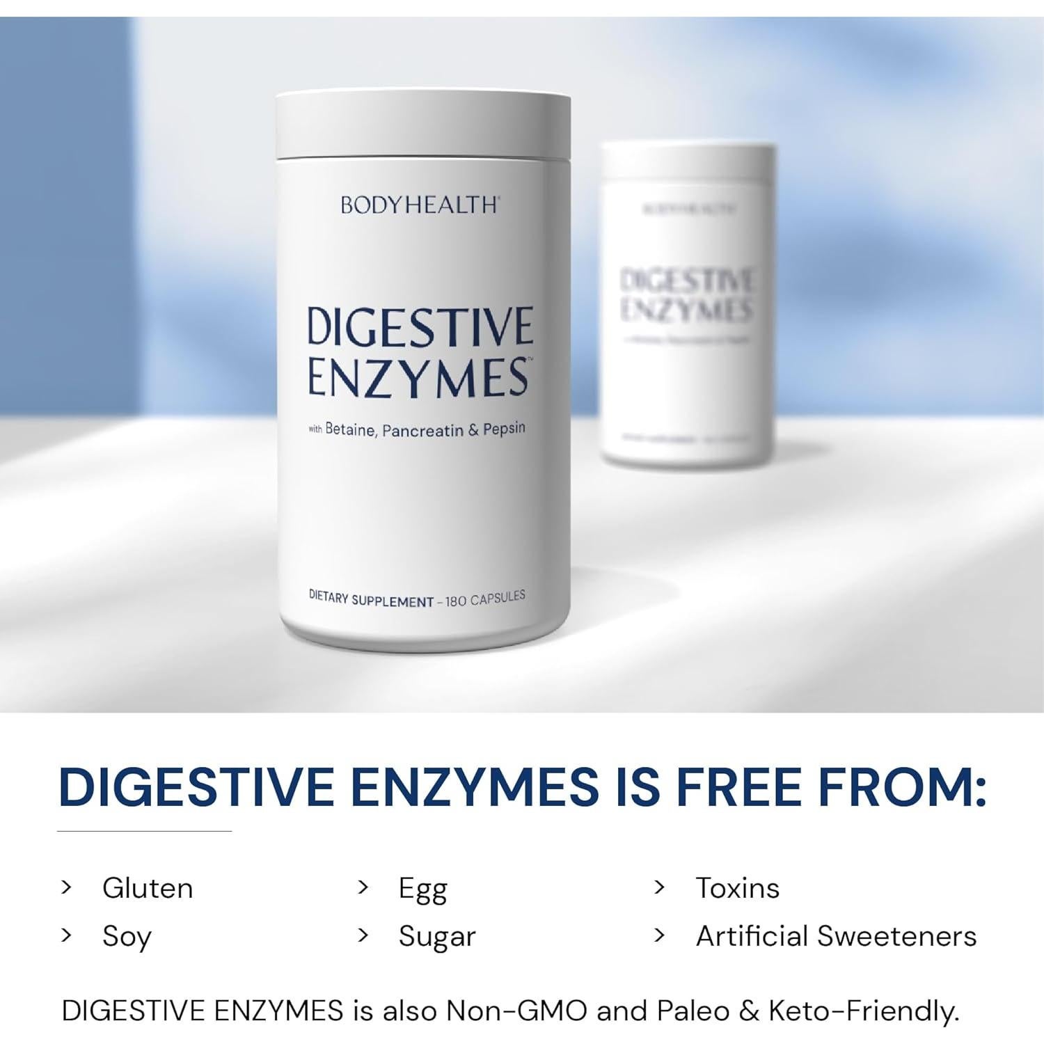 BodyHealth Enzimas Digestivas 180 Cápsulas - Alivio Digestivo