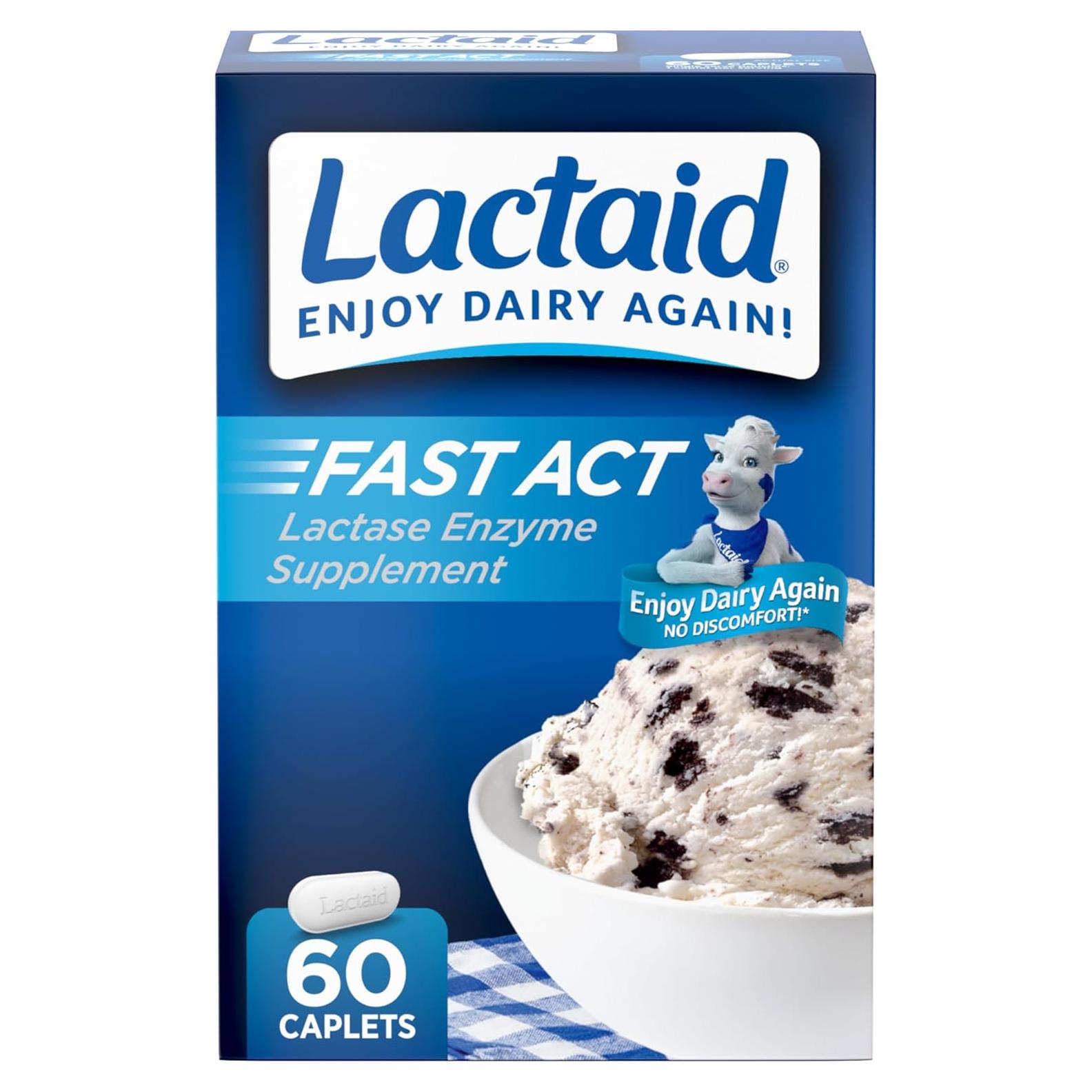 Lactaid Acción Rápida 60 Tabletas Alivio Intolerancia Lactosa