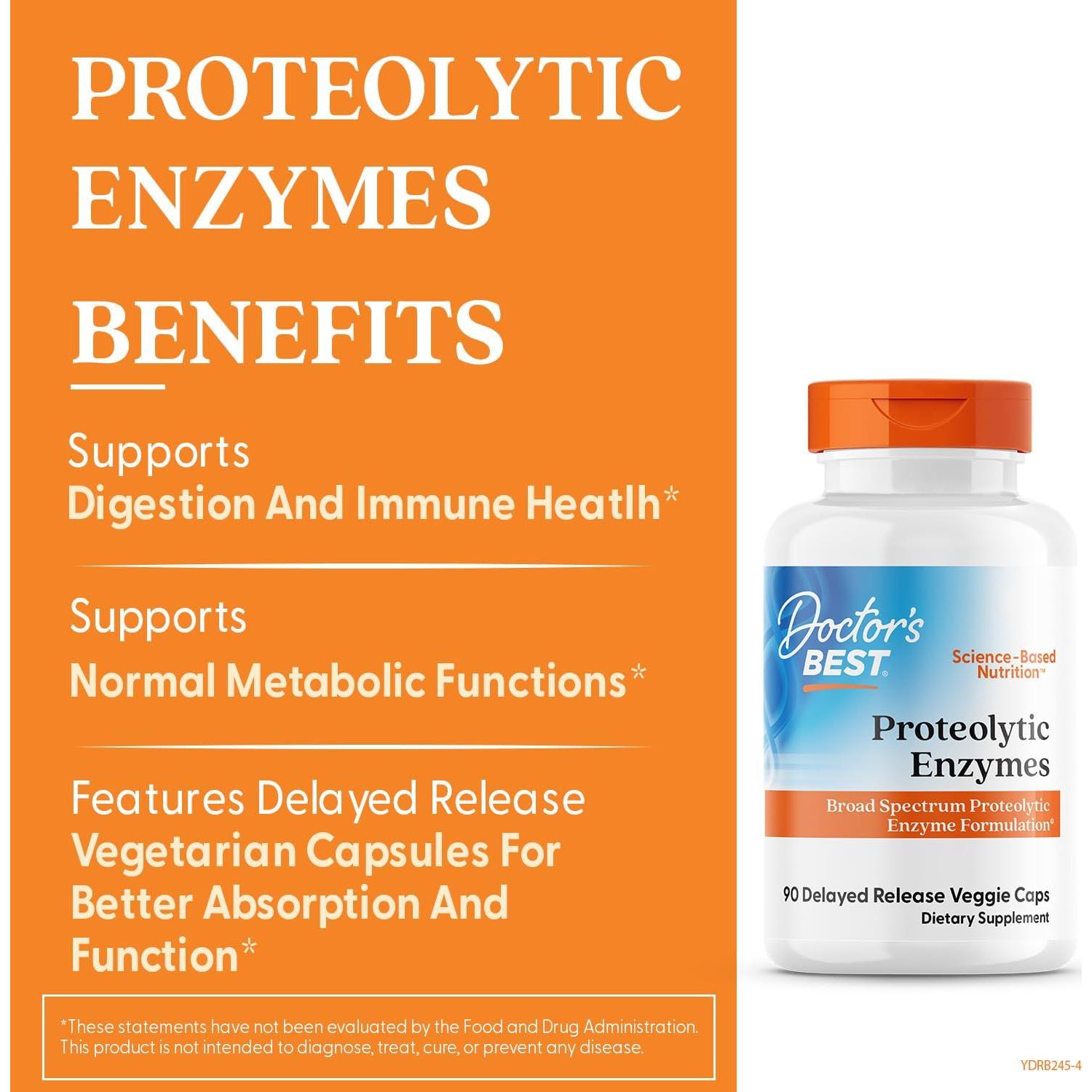 Enzimas Proteolíticas Doctor's Best 90 Cápsulas Vegetales