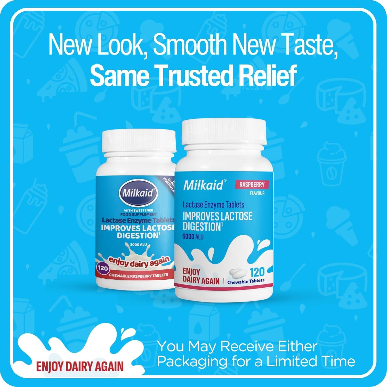 Tabletas Masticables Milkaid 120 Unidades Sabor Frambuesa