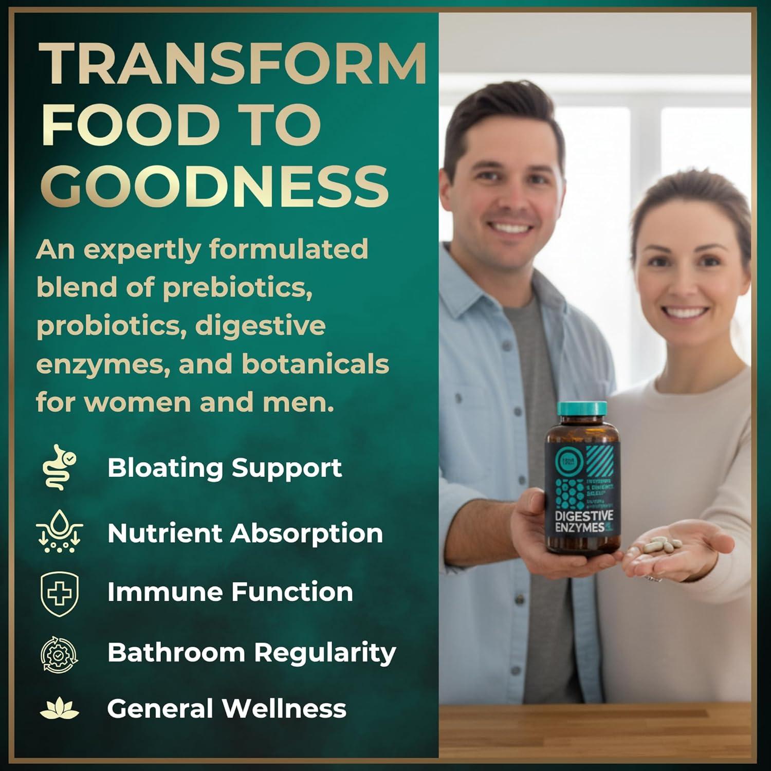 Enzimas Digestivas Veganas Wild Fuel - 180 Cápsulas Probioticos