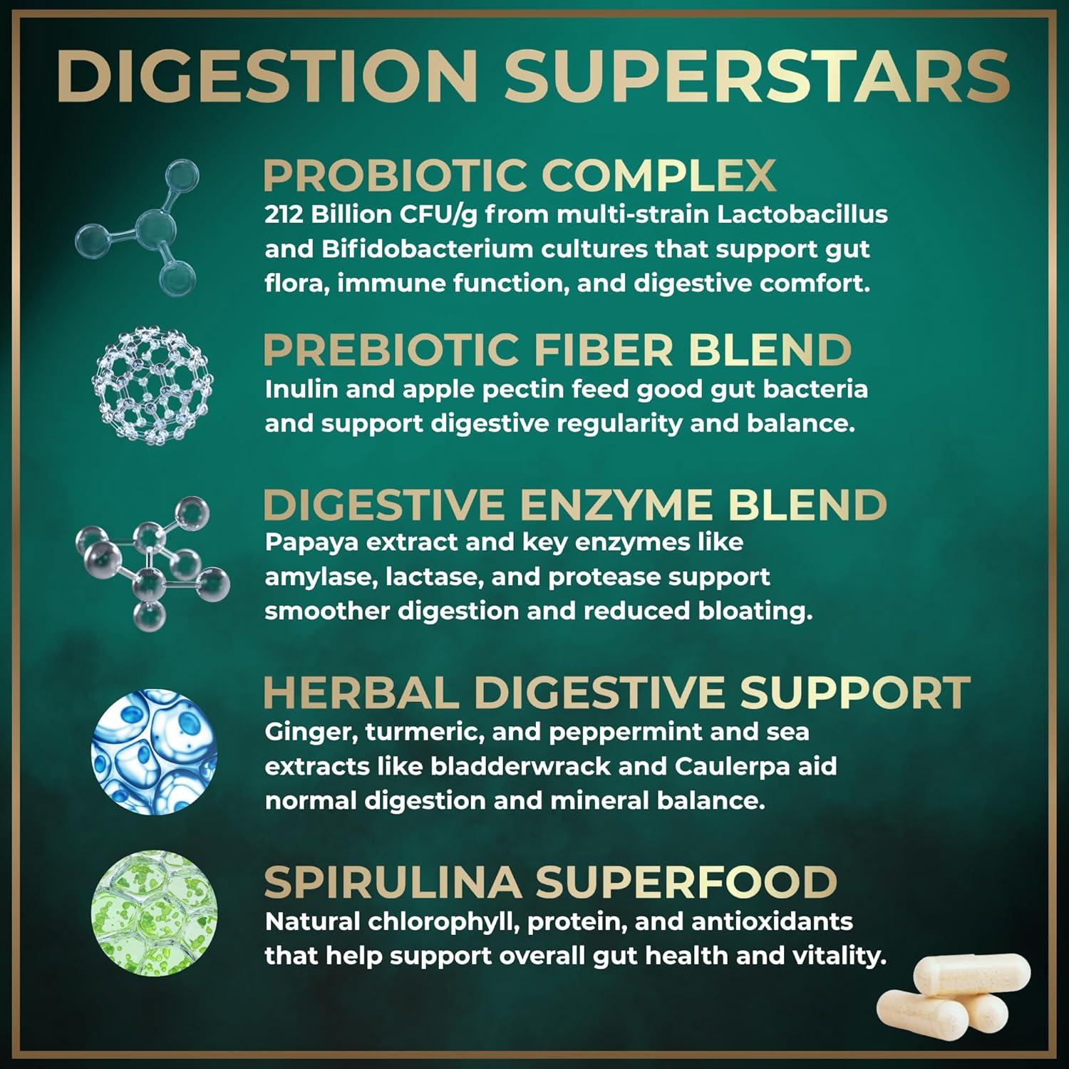 Enzimas Digestivas Veganas Wild Fuel - 180 Cápsulas Probioticos