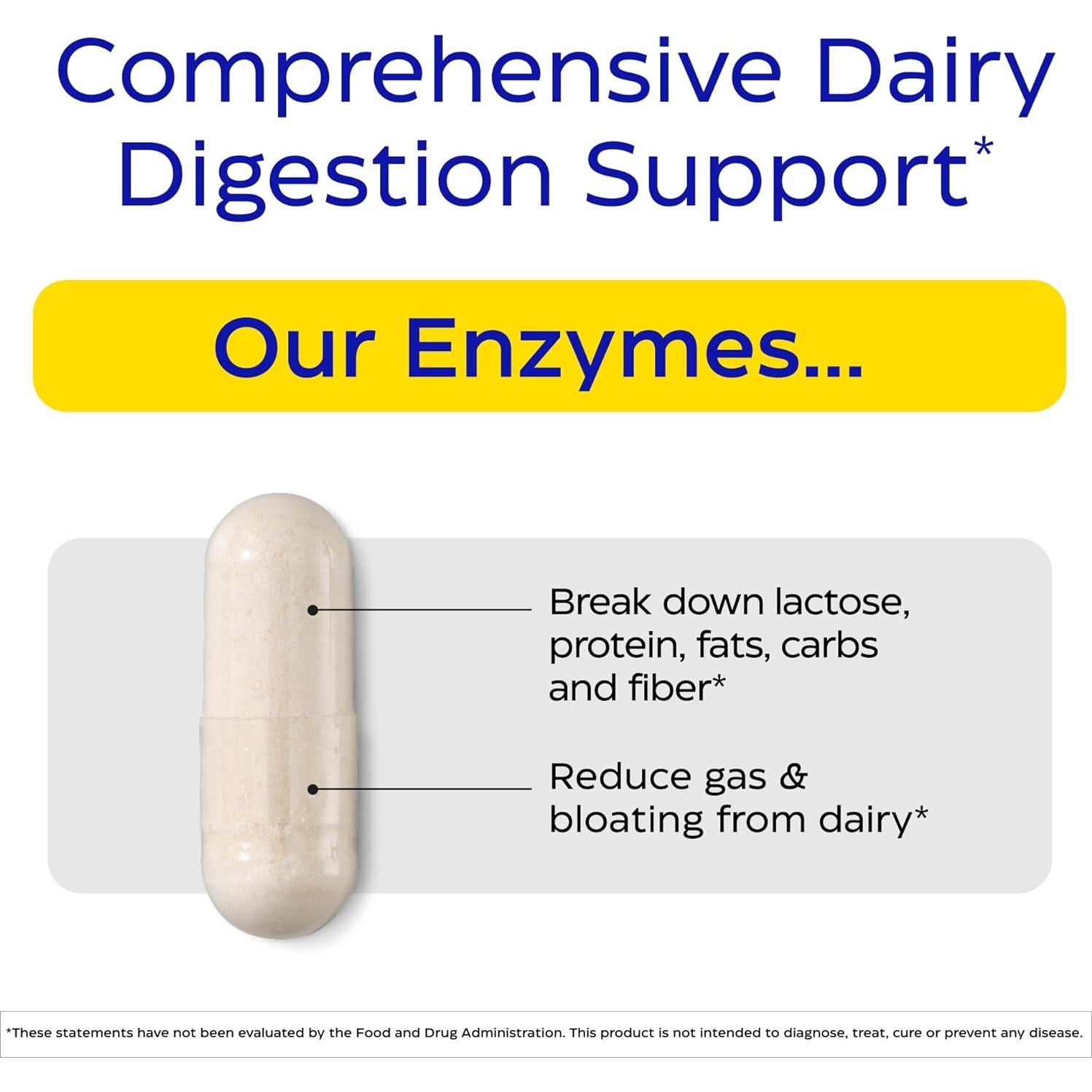 Enzymedica Lacto, Pastillas Veganas de Lactasa 30 Cápsulas