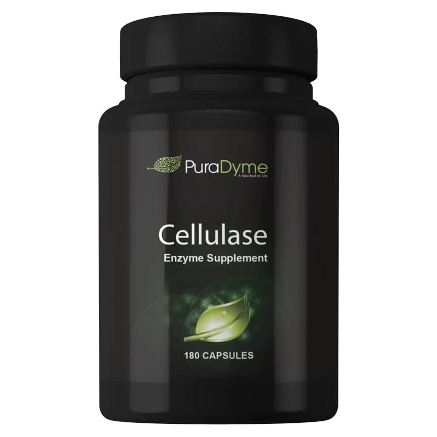 Suplemento Enzima Celulasa PuraDyme 180 Cápsulas Digestivas