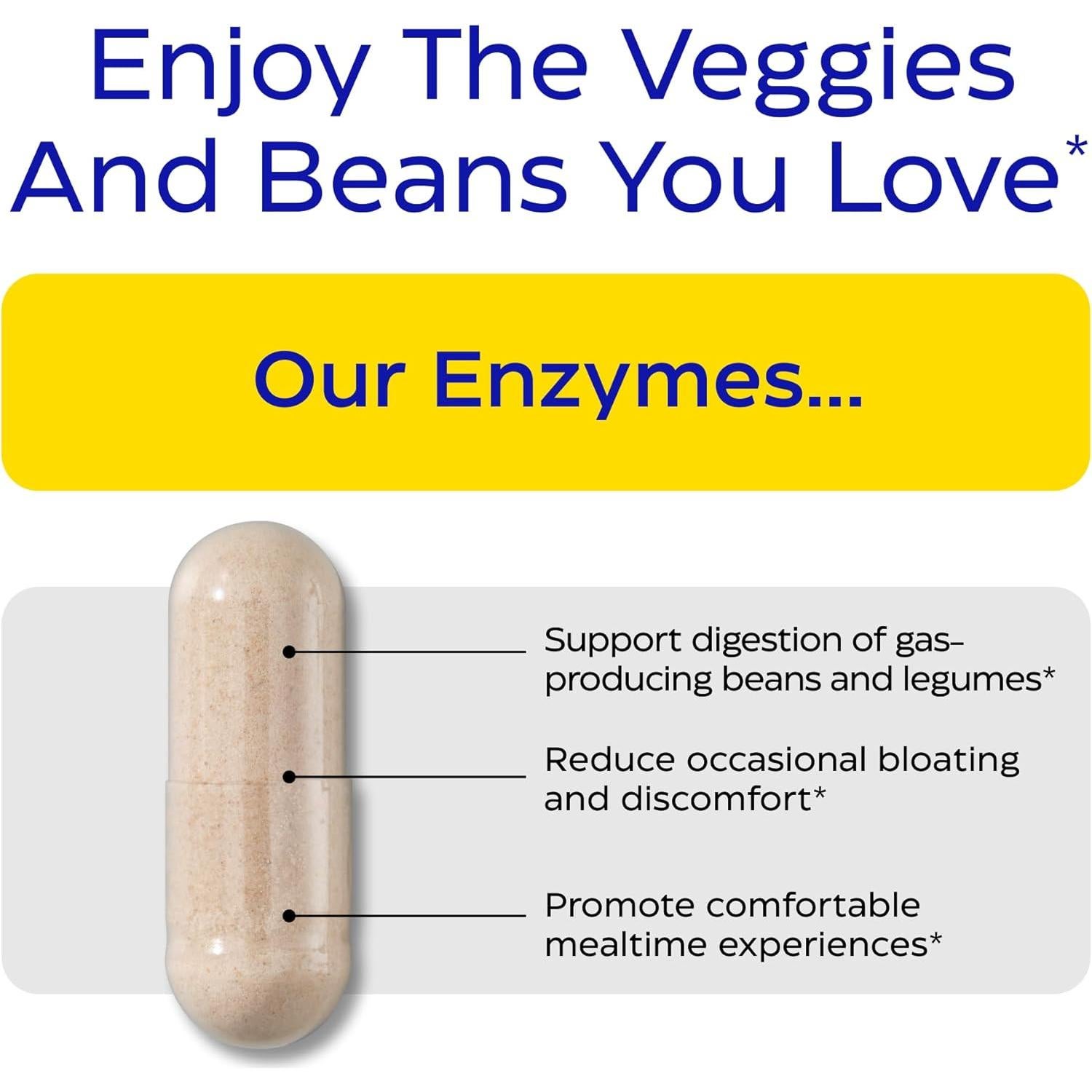 Enzymedica BeanAssist Enzima Digestiva Alpha Galactosidase 30 Cápsulas