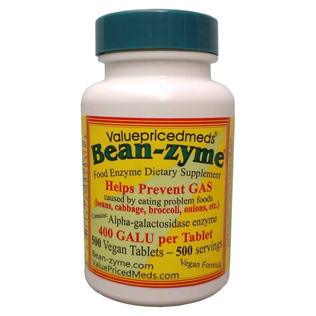Bean-Zyme Suplemento Digestivo Vegano 500 Tabletas 400 GALU