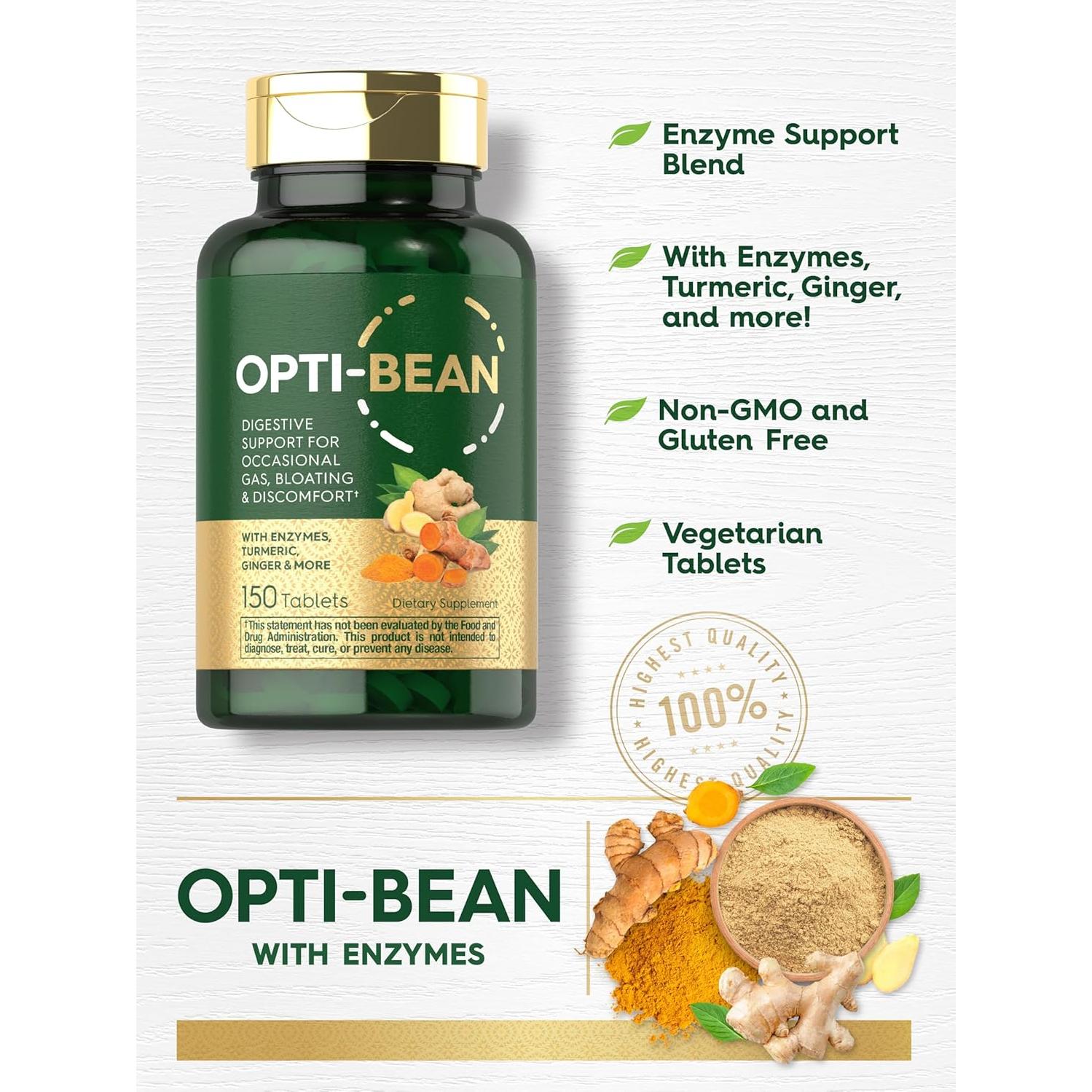 Carlyle Opti-Bean 150 Tabletas Digestivas Vegetariano Sin Gluten
