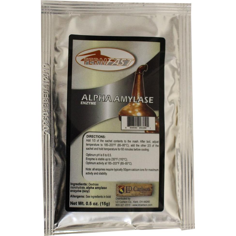 Enzima Alfa Amilasa LD Carlson 15g - Dosis Única para Fermentación