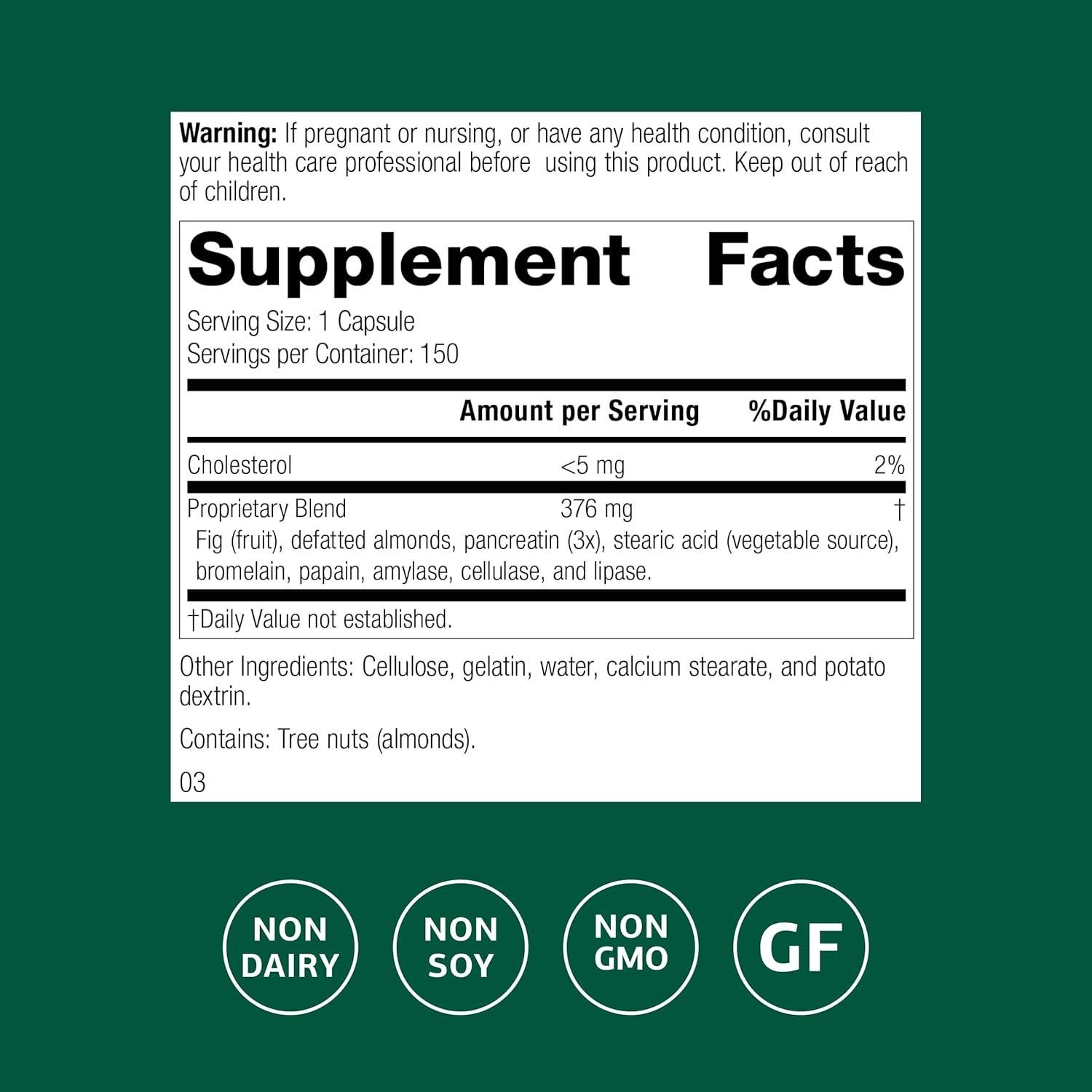 Suplemento Digestivo Proceso Estándar - 90 Cápsulas de Enzimas