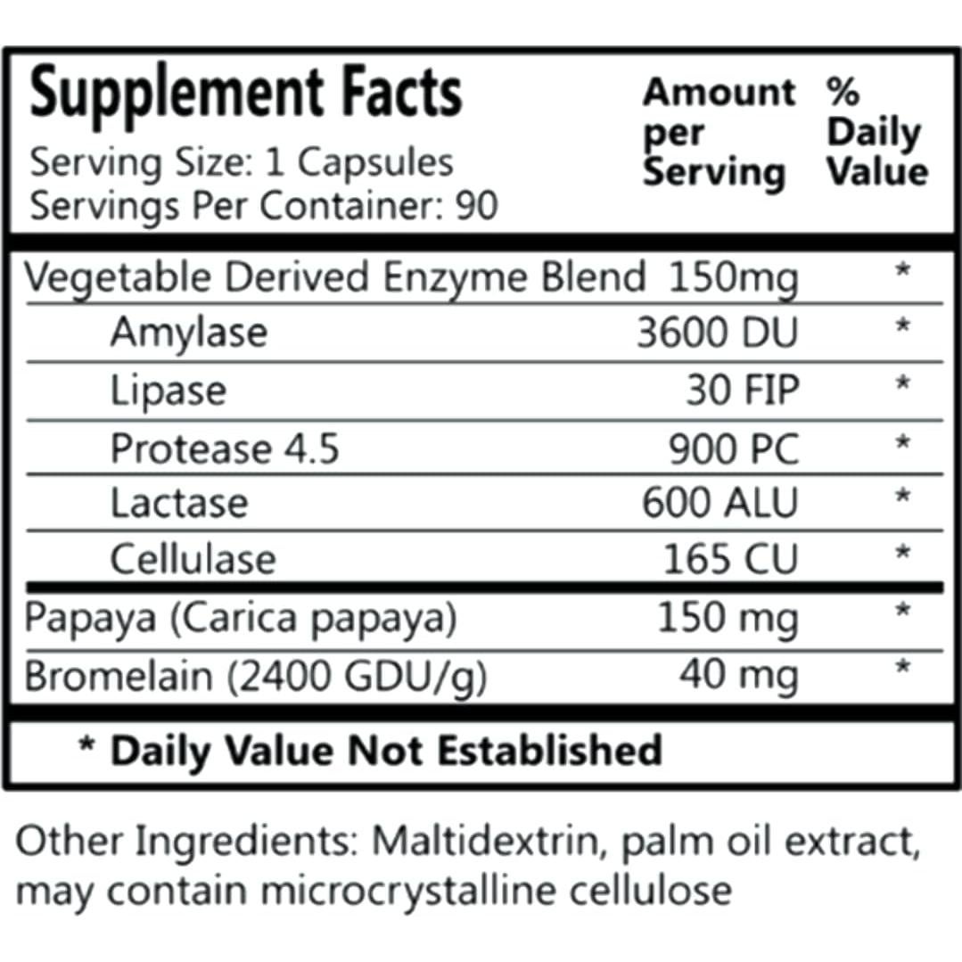 Suplemento Enzimático Vegetariano VegeZyme Daily 90 Cápsulas