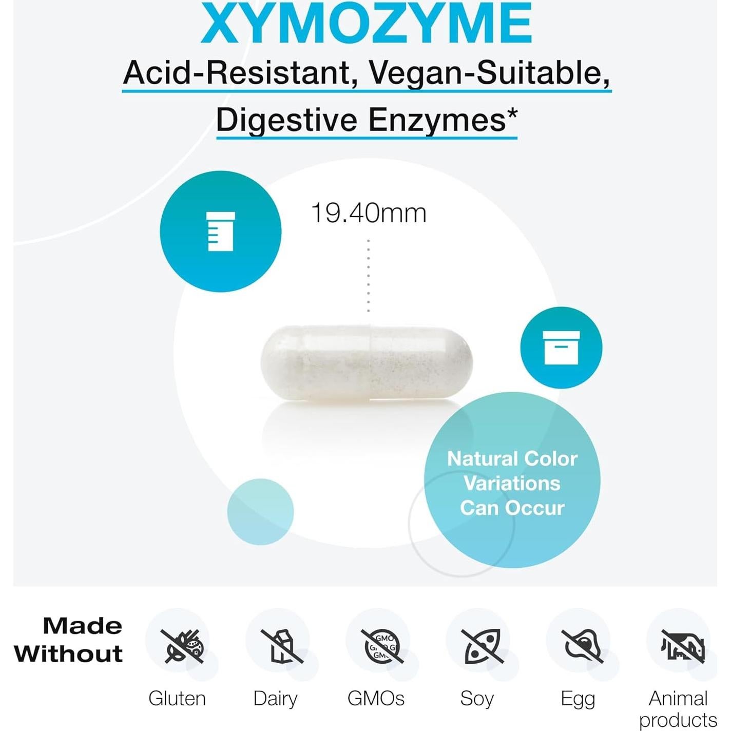 XymoZyme Enzimas Digestivas Veganas Xymogen 120 Cápsulas