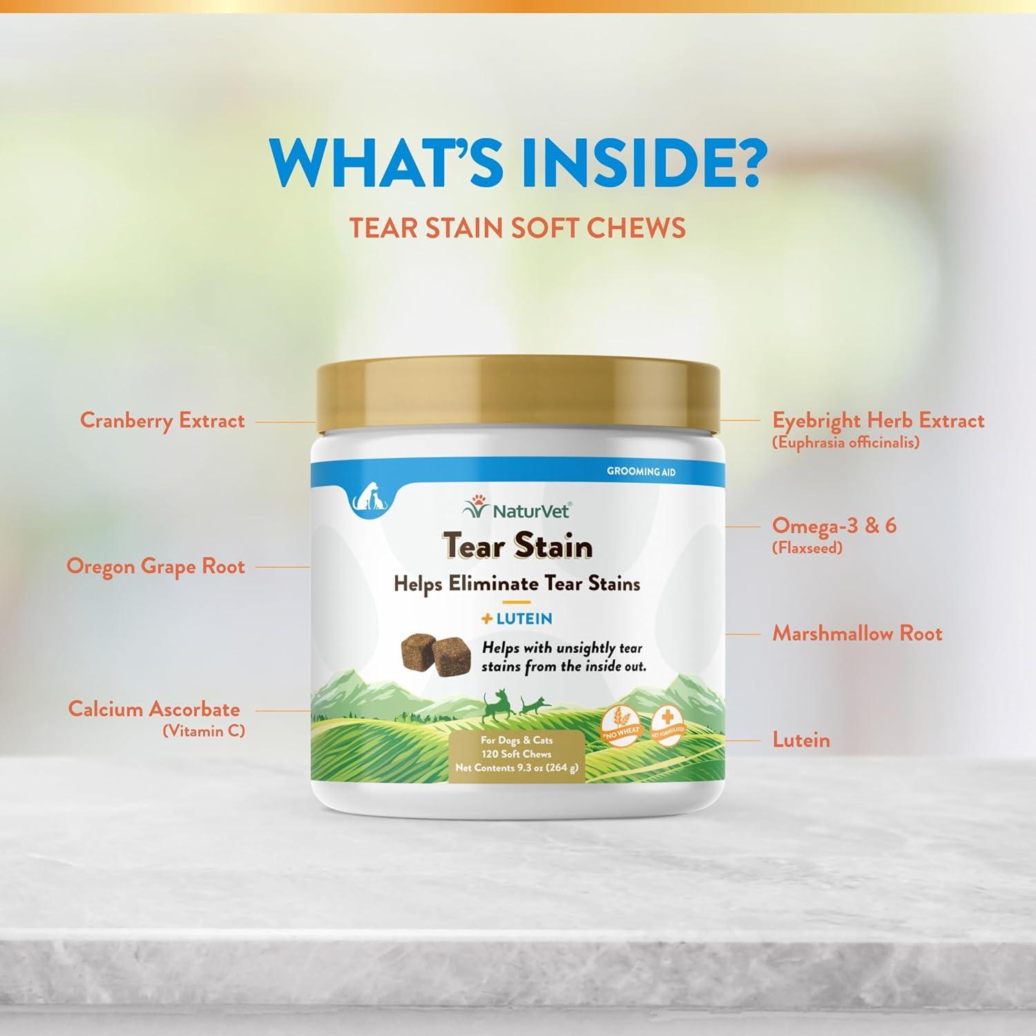 Suplemento NaturVet Luteína para Manchas de Lagrimas 120 Ct