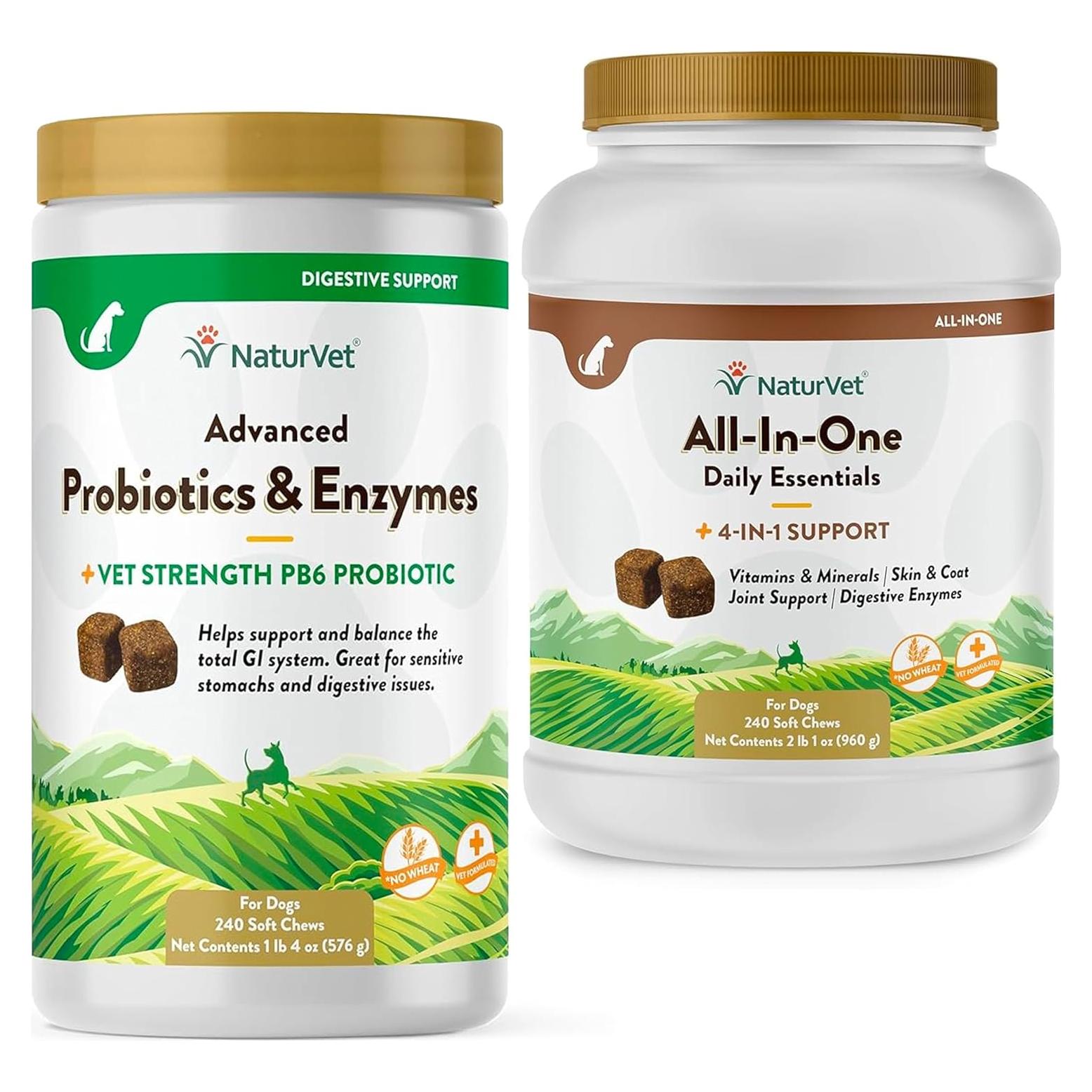 NaturVet Suplemento Probioticos y Enzimas para Perros 240 ct