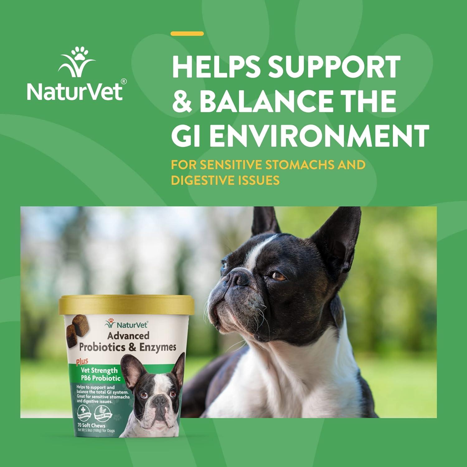 NaturVet Suplemento Probioticos y Enzimas para Perros 240 ct