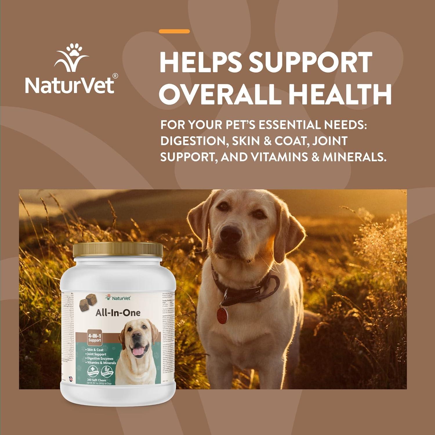 NaturVet Suplemento Probioticos y Enzimas para Perros 240 ct