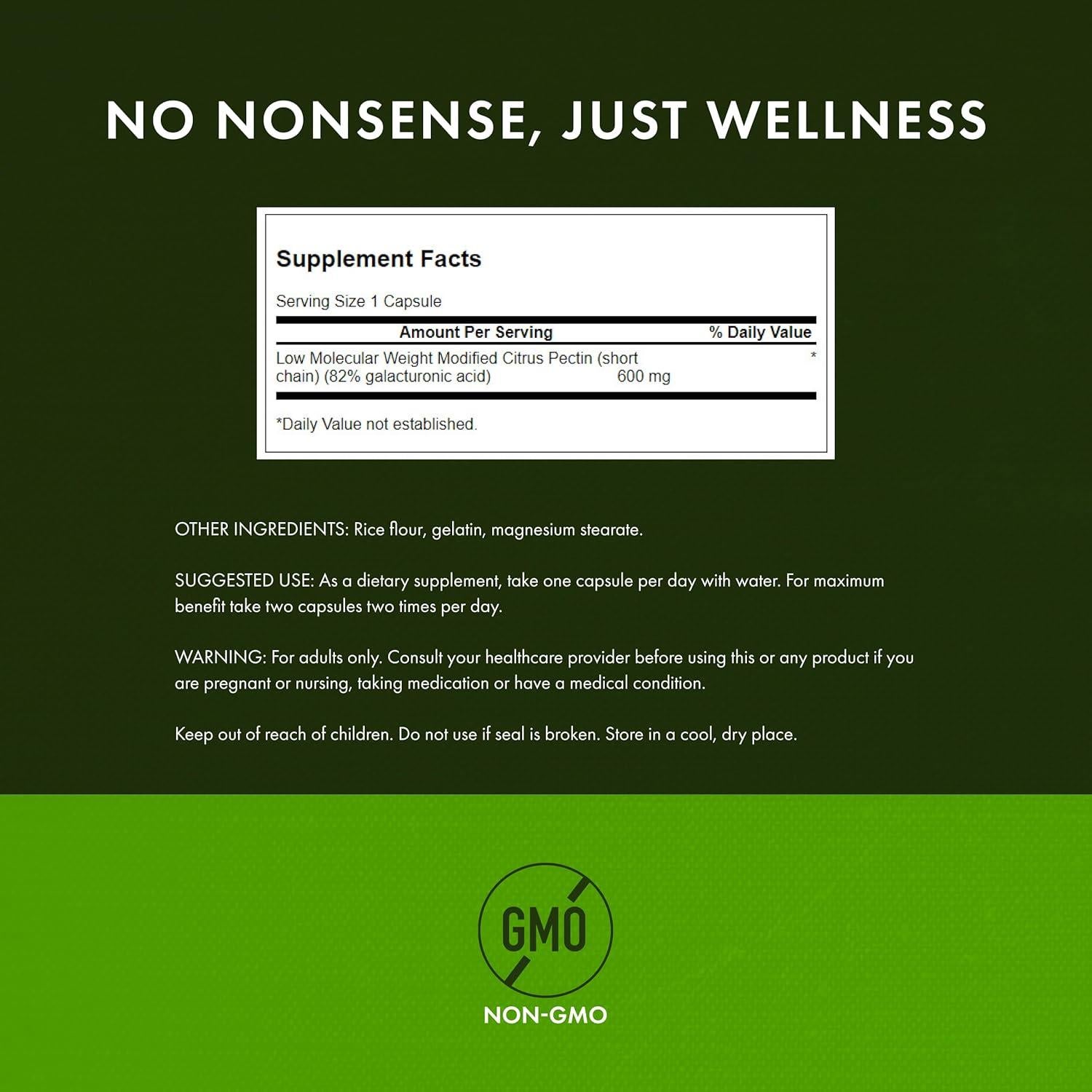 Swanson PectiPure Pectina Cítrica 600mg - 60 Cápsulas