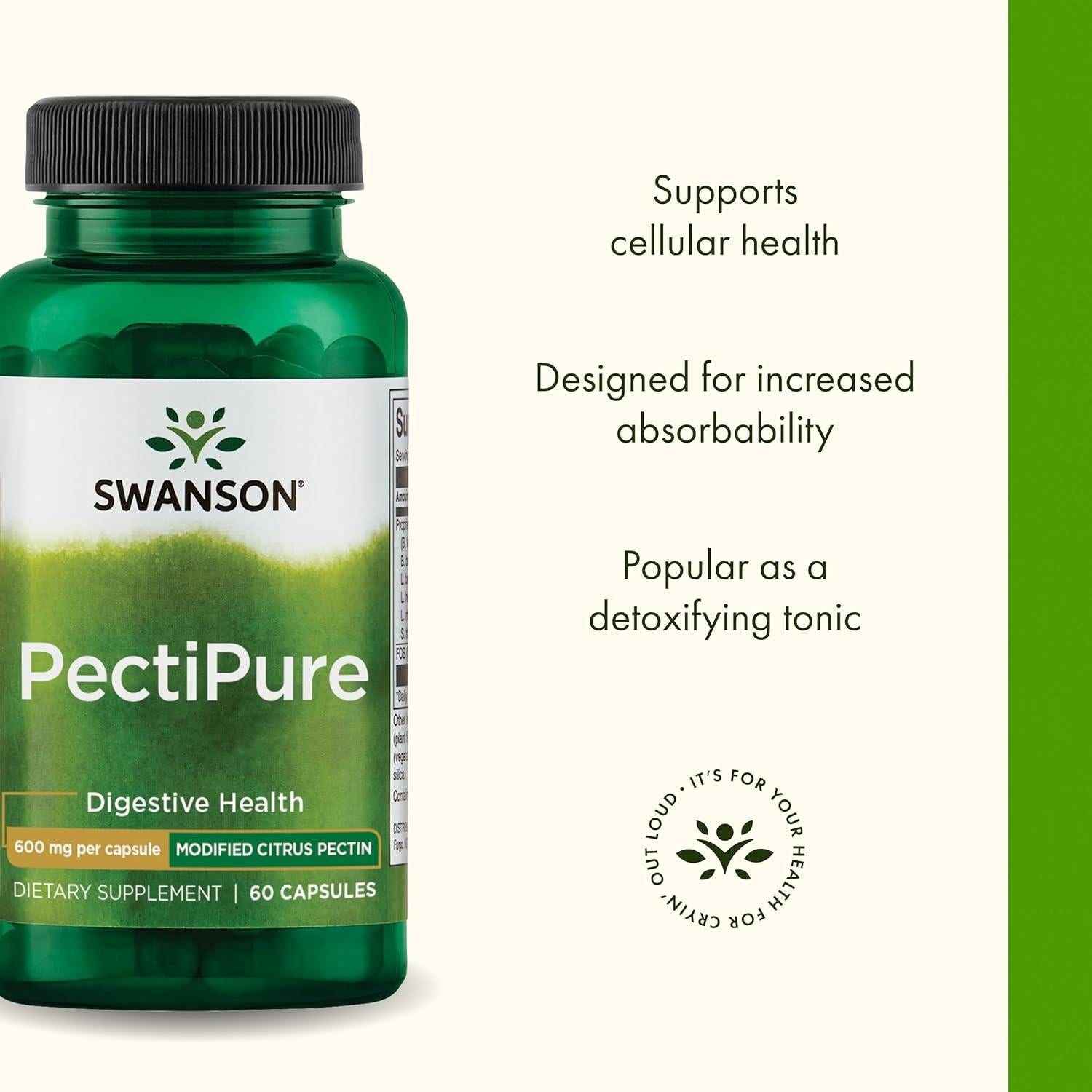Swanson PectiPure Pectina Cítrica 600mg - 60 Cápsulas