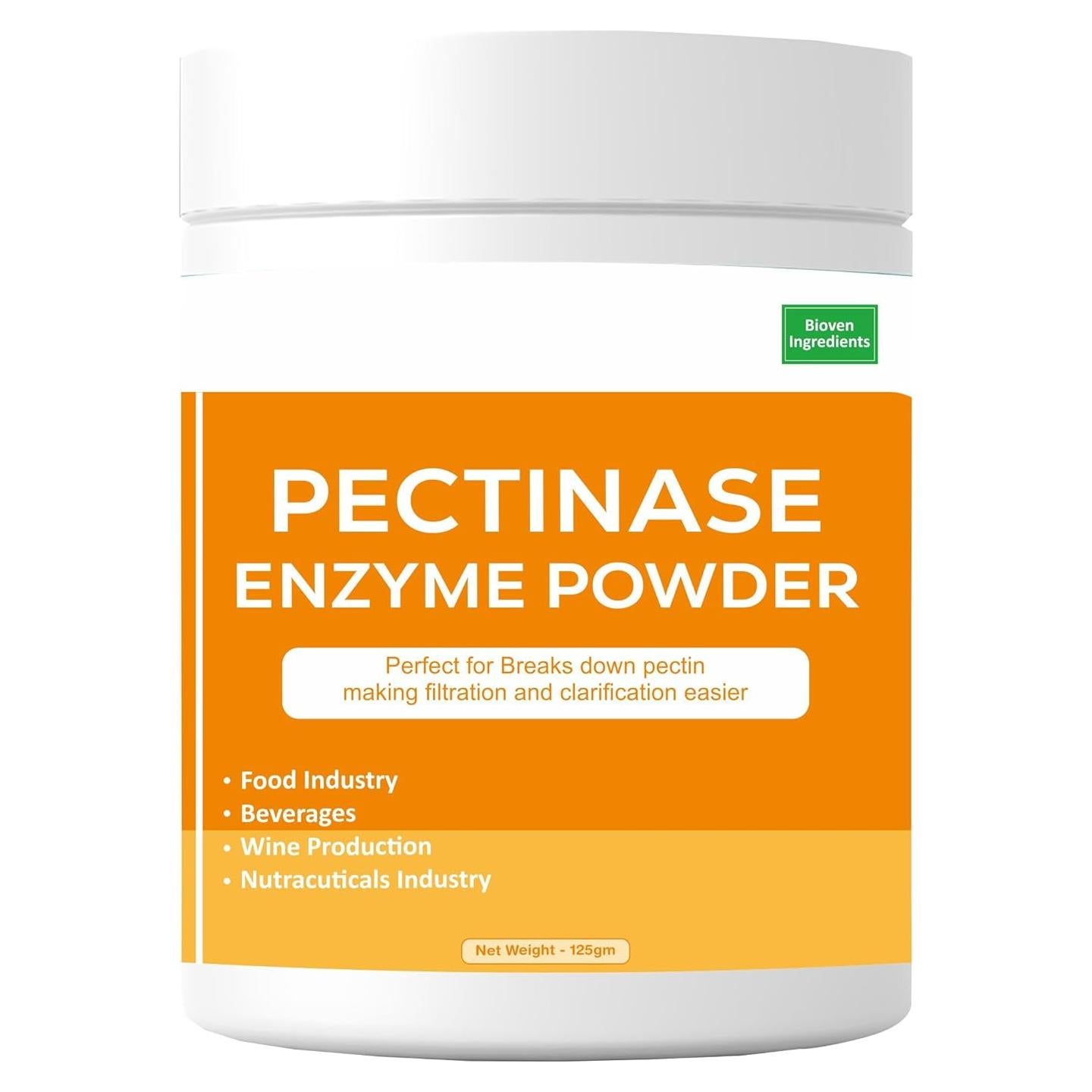 Polvo de Enzima Pectinasa Biovencer 125g - Mejora Jugo y Sabor