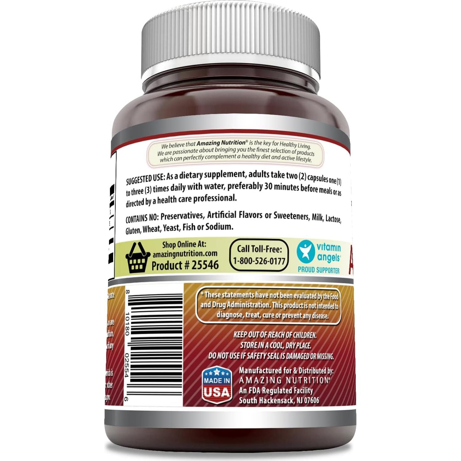 Suplemento de Pectina de Manzana 1400 Mg Fórmulas Asombrosas 120 Cápsulas