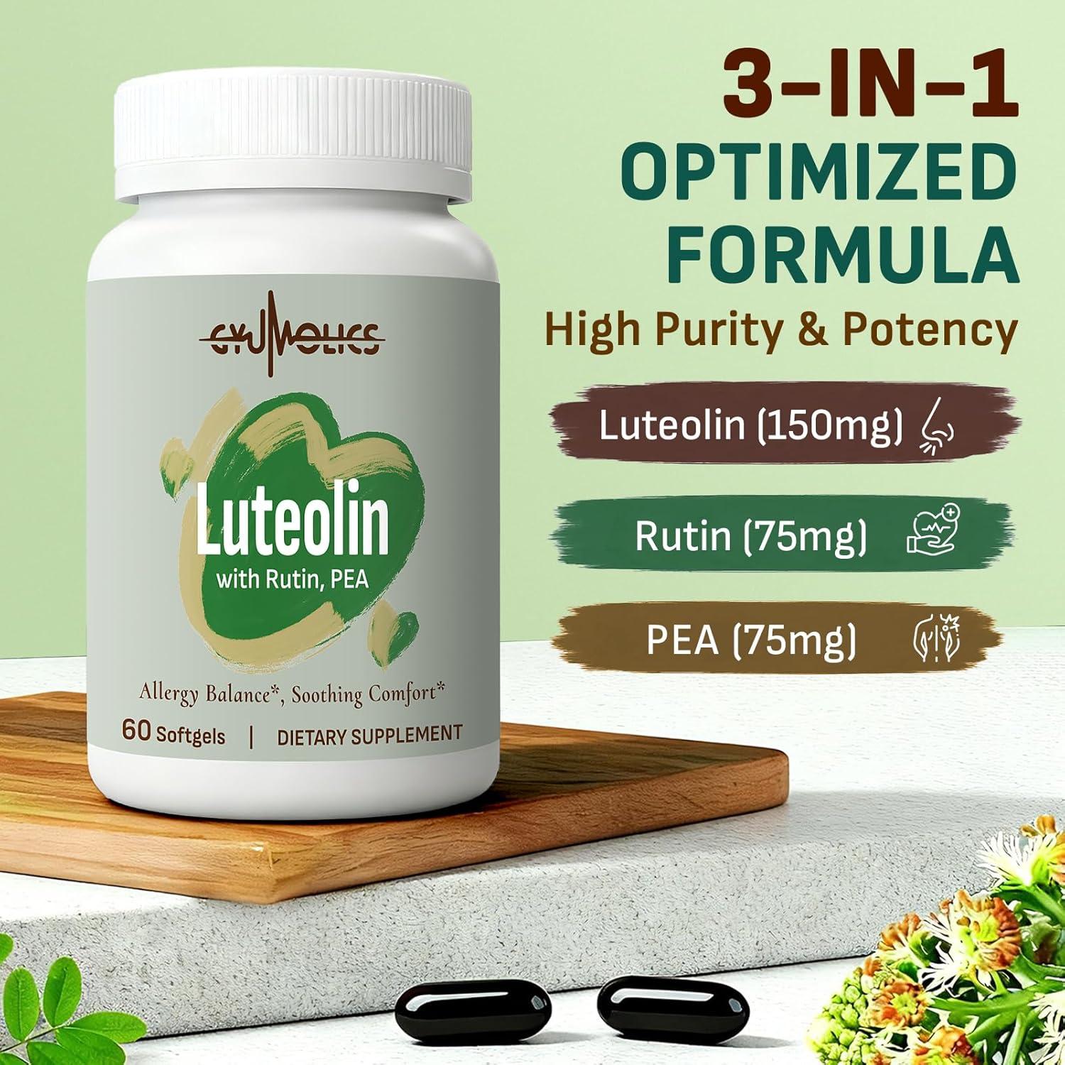 Suplemento de Luteolina 300mg Gyumolics - 60 Cápsulas Blandas