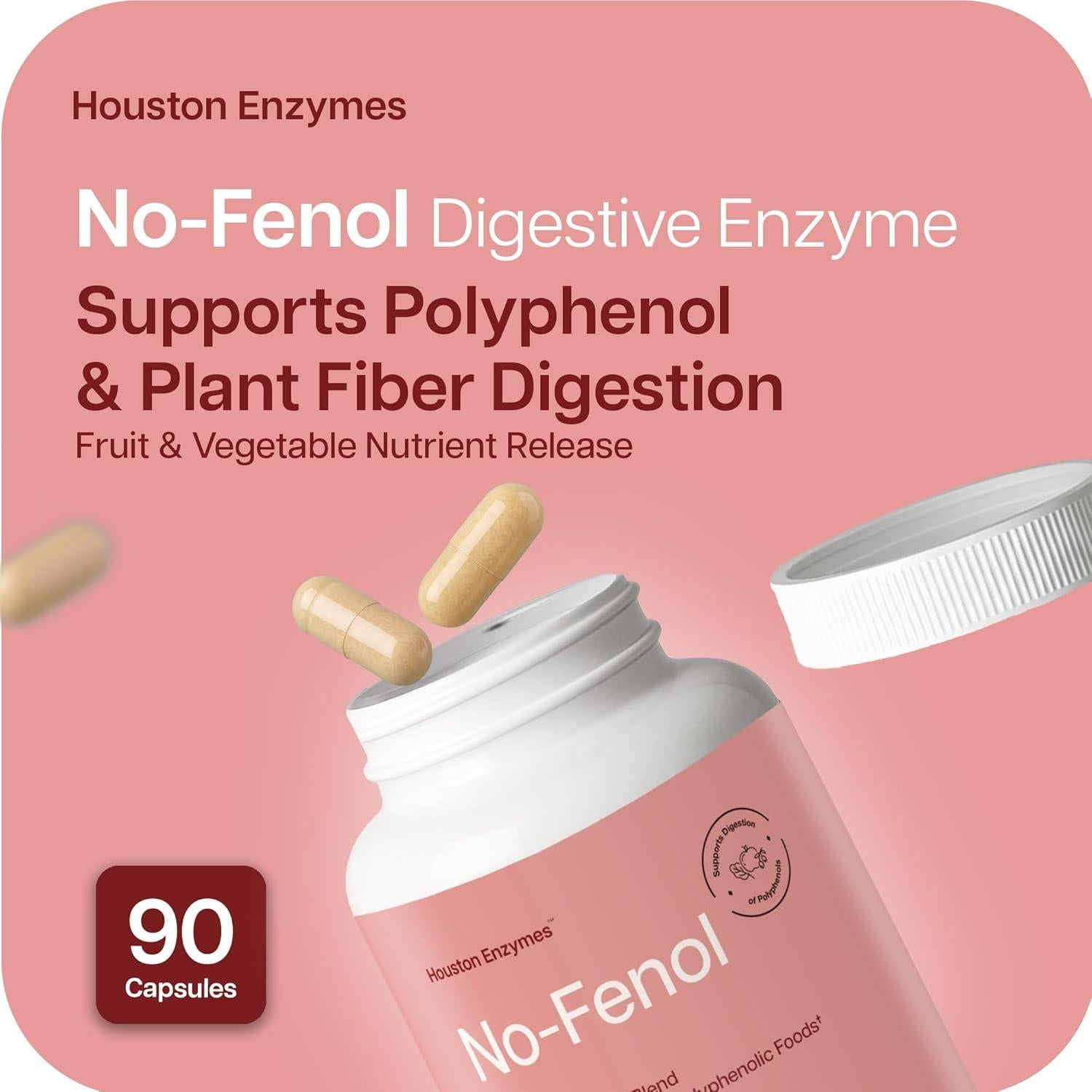 Suplemento Digestivo Houston Enzymes No-Fenol 90 Cápsulas