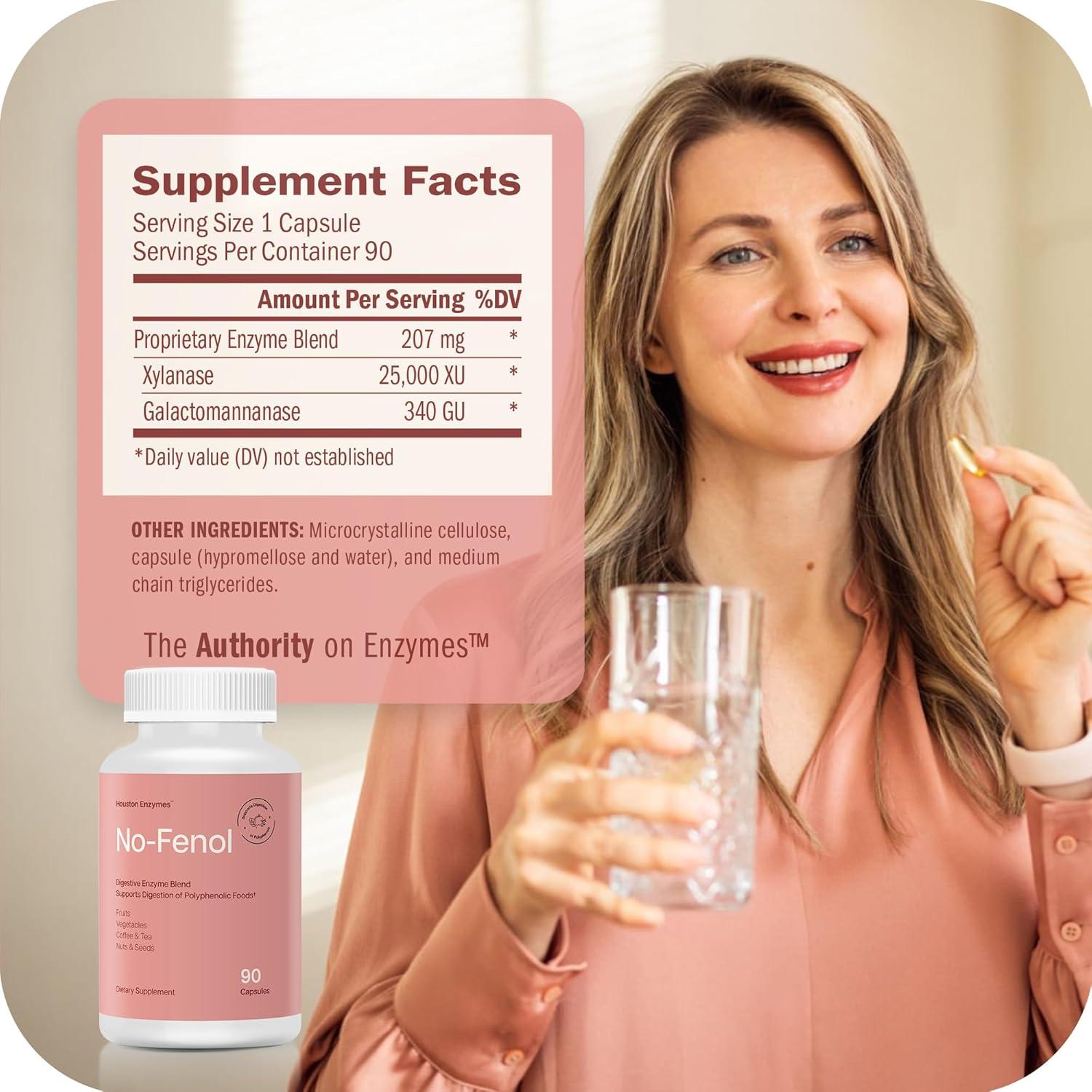 Suplemento Digestivo Houston Enzymes No-Fenol 90 Cápsulas