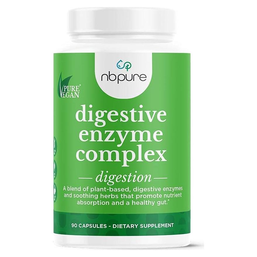 Complejo de Enzimas Digestivas Veganas Nbpure - 12 Enzimas y 3 Hierbas
