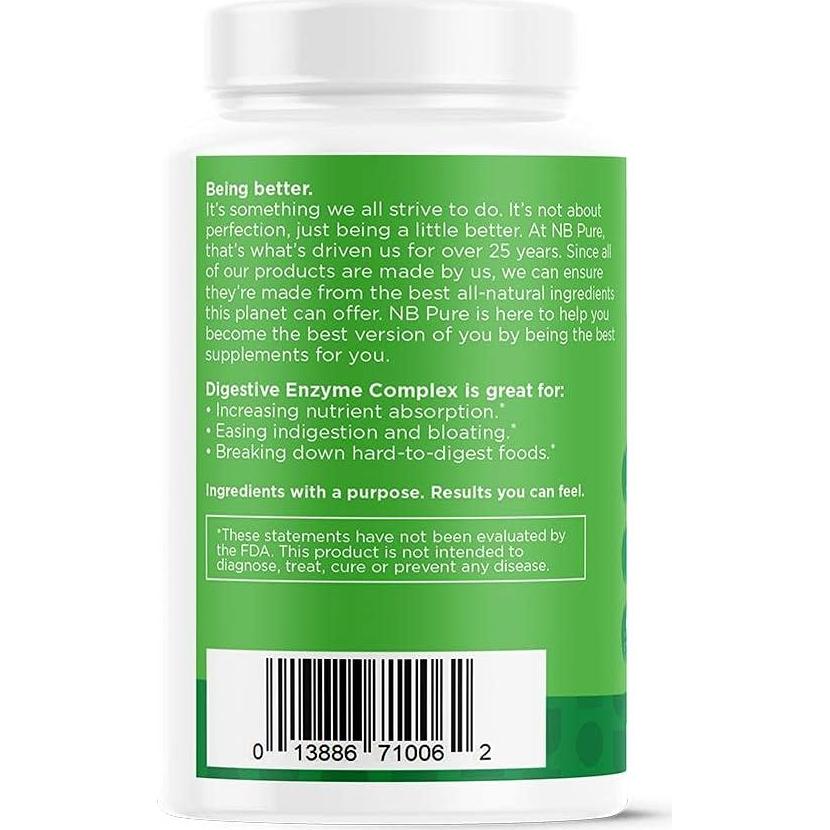 Complejo de Enzimas Digestivas Veganas Nbpure - 12 Enzimas y 3 Hierbas