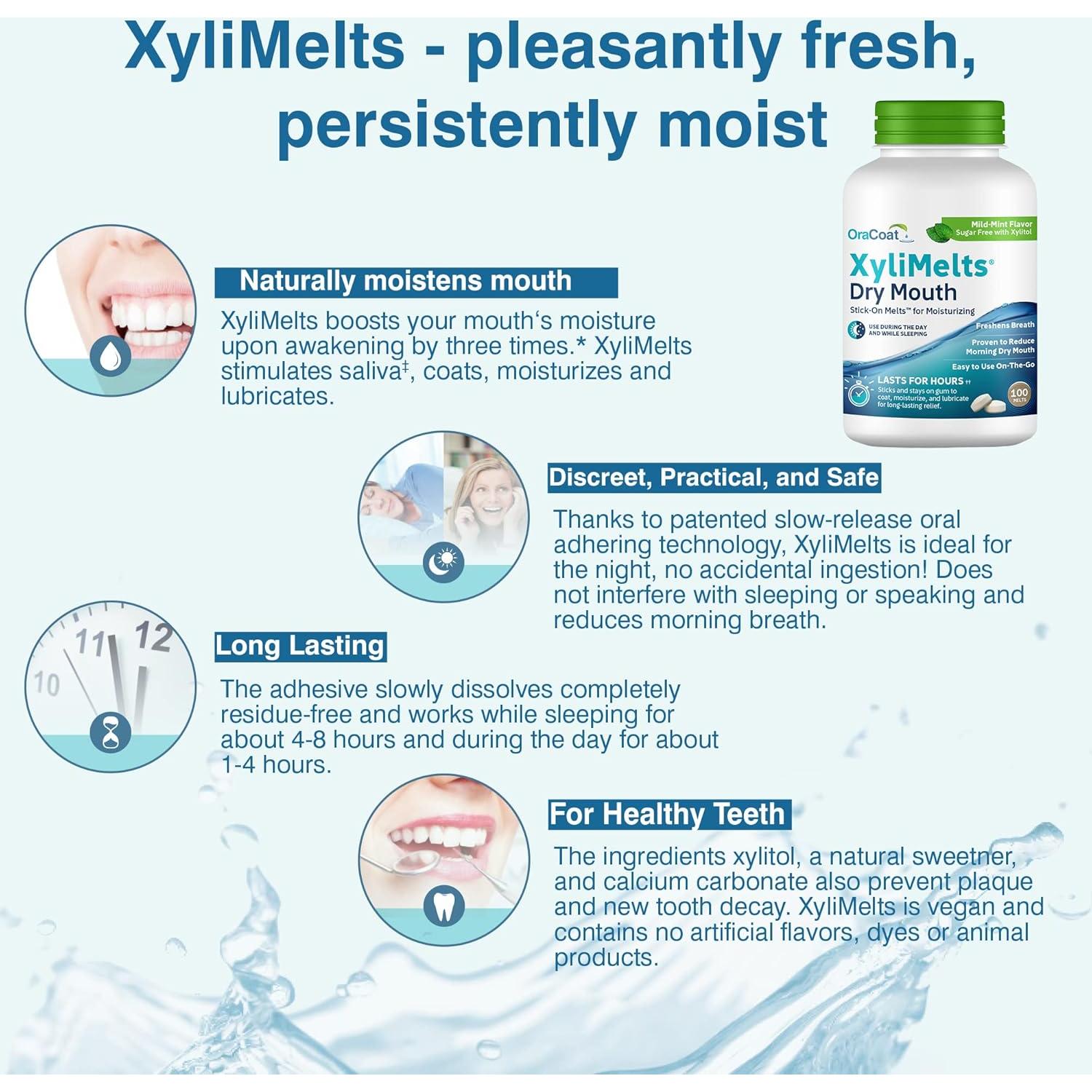 Discos Hidratantes OraCoat XyliMelts Menta Suave 100 Unidades